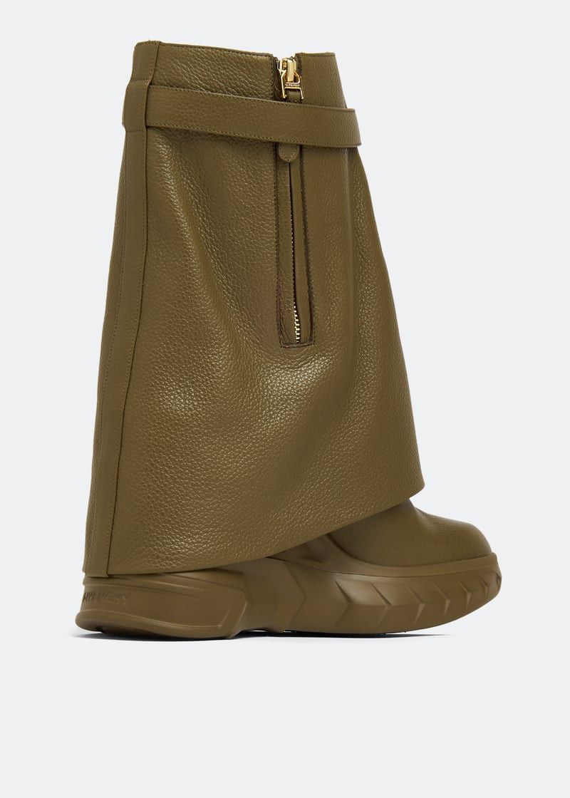Givenchy o1w1db10525 Shark Lock Ankle Biker Boots in Green Size US 10 / IT 40 - 3 Thumbnail