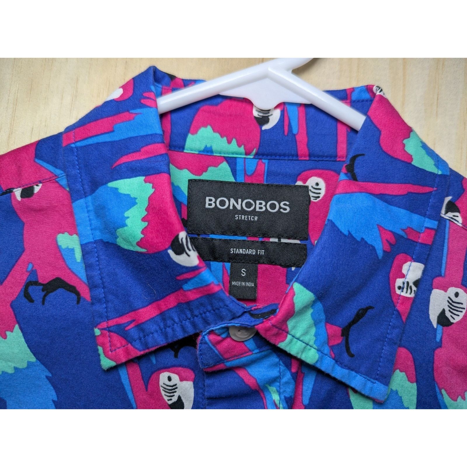 Bonobos Bonobos Men's Small Stretch Shirt Standard Fit Parrot Macaw Size US S / EU 44-46 / 1 - 4 Thumbnail