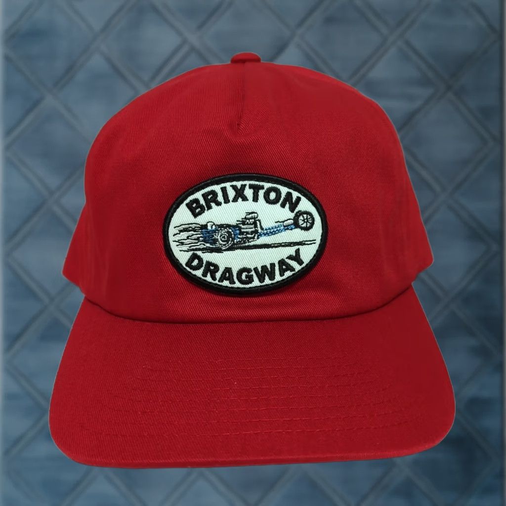 Brixton Brixton Dragway Hat Cap MP Race Patch A-Frame Unstructured Trucker Snapback Cars Hats Red One Size Men Adjustable Cotton Snapback Unstructured Size ONE SIZE - 1 Thumbnail