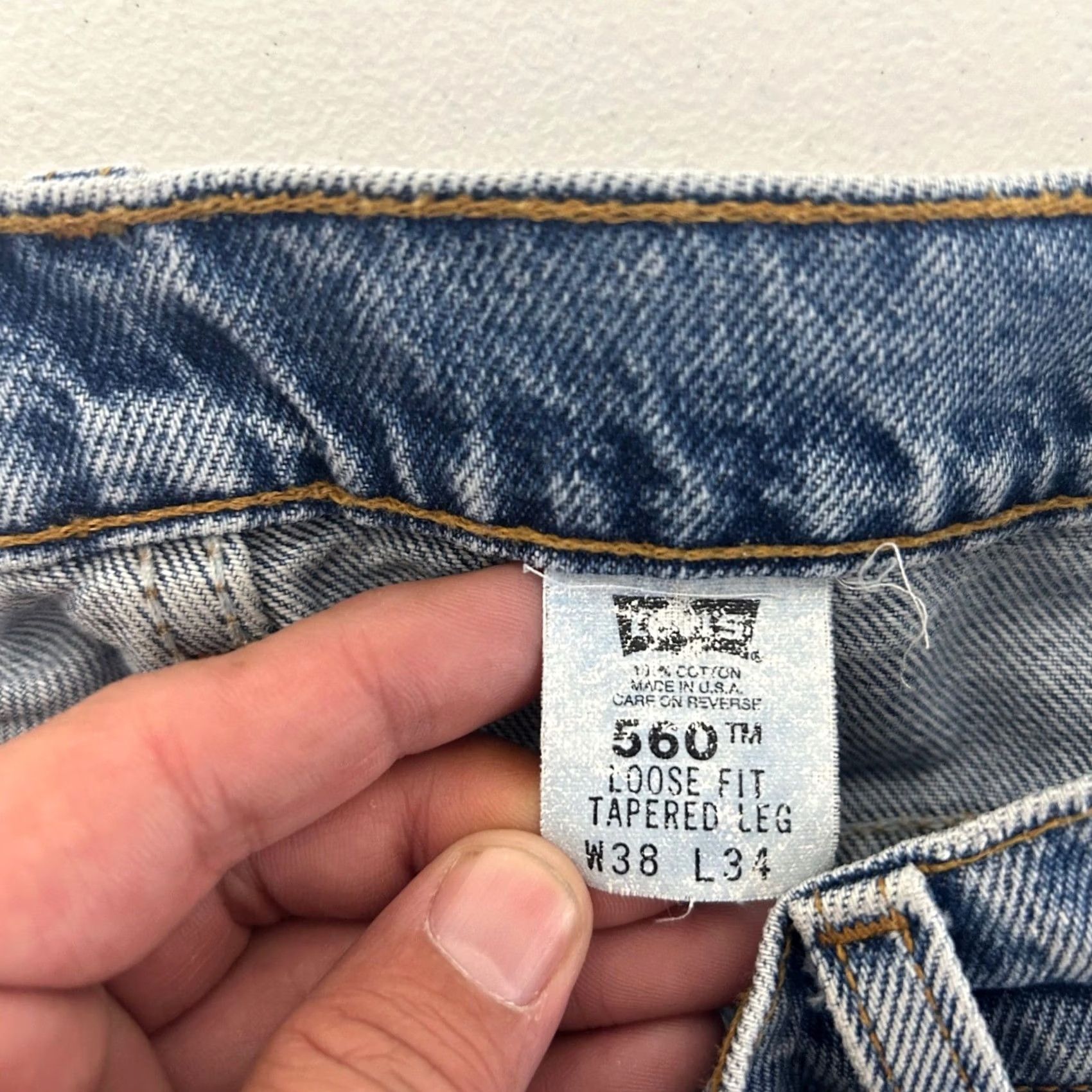 Levi's VINTAGE Levi's 560 Jeans Mens 38x34 Blue 90s Grunge Skate Tapered Loose Fit Denim Size US 38 / EU 54 - 3 Thumbnail