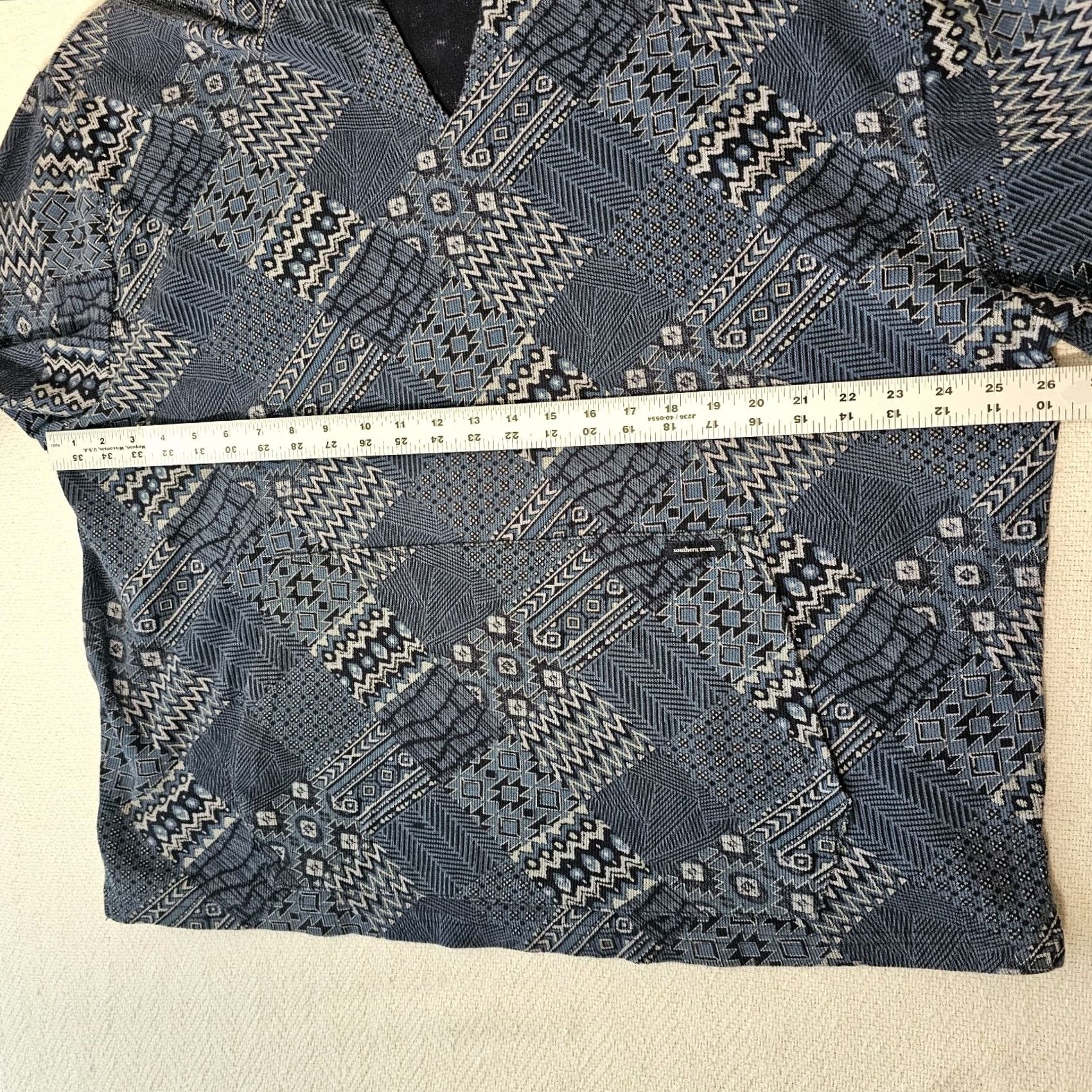 Vintage VINTAGE Southern Marsh Men’s Cotton V Neck Pullover Hoodie XL Aztec Western Blue Size US XL / EU 56 / 4 - 6 Thumbnail