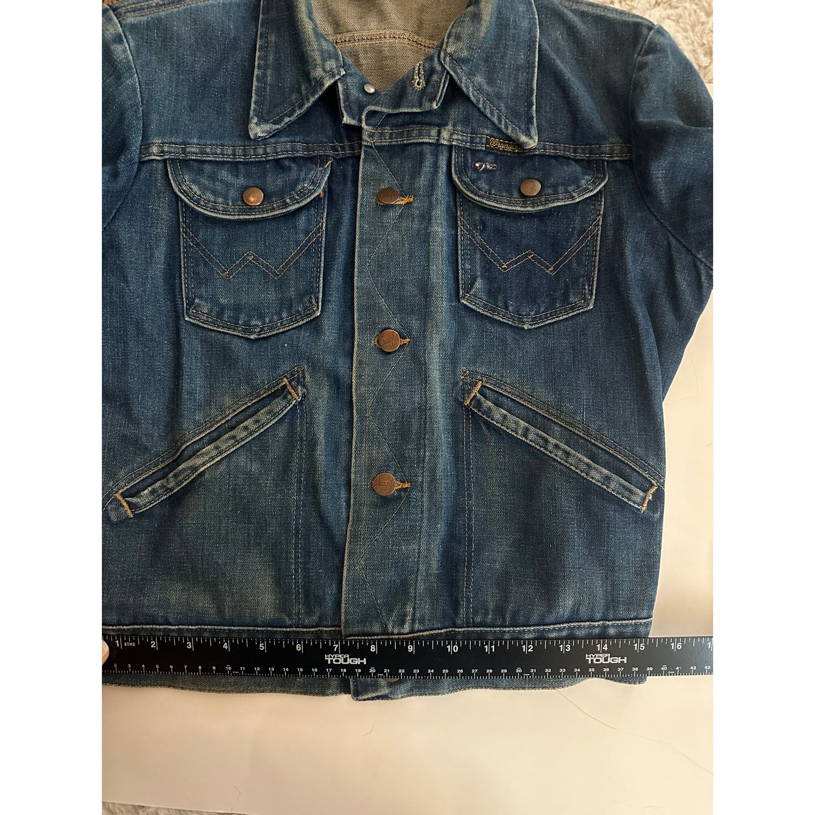 Wrangler RARE Vintage Wrangler 60s 70s Distressed Denim Jacket sz 36 Size US S / EU 44-46 / 1 - 16 Thumbnail