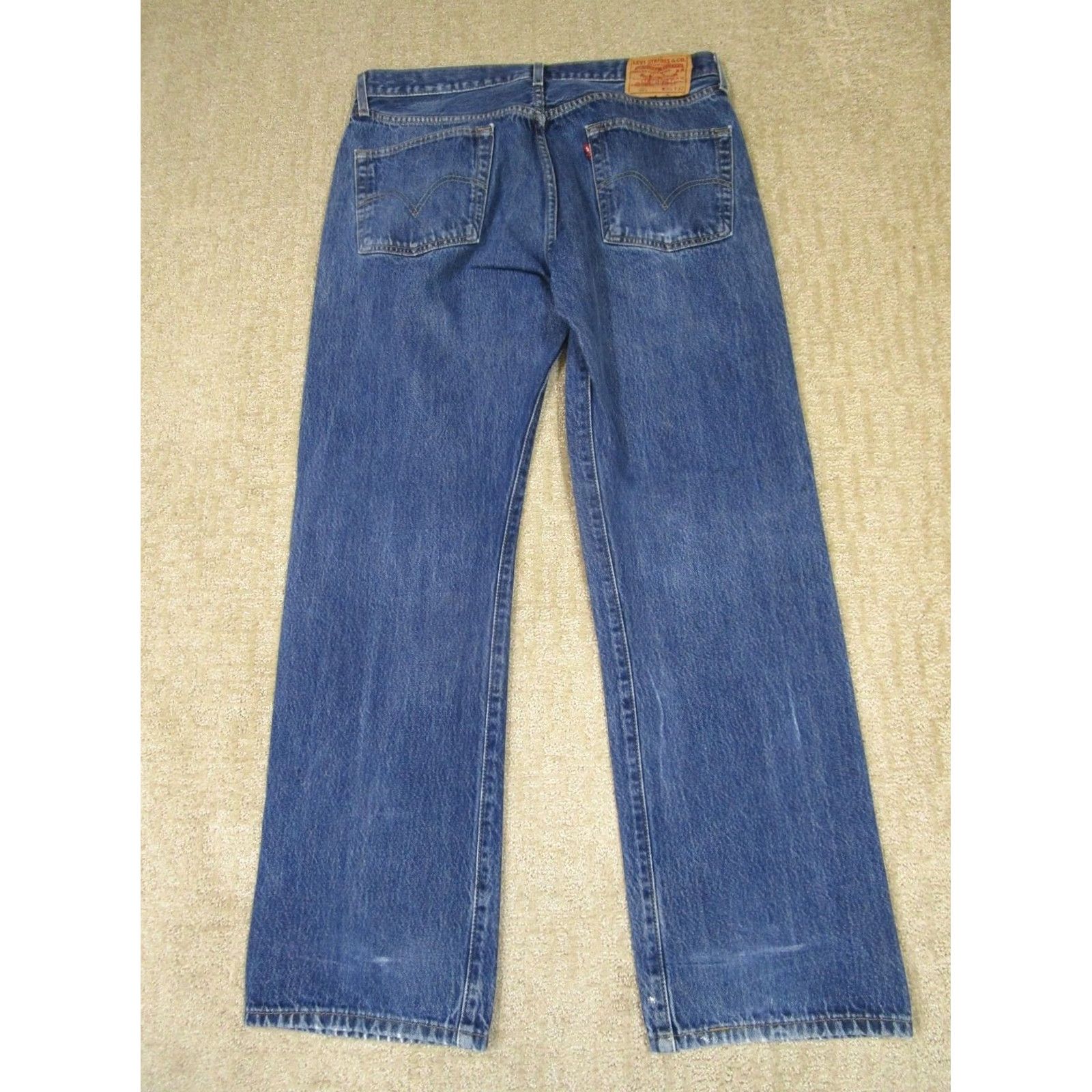 Levi's VINTAGE Levi's 501 Jeans Men 36x32 Blue Dark Wash Distressed Whisker Logo 90s Rock Mens Size US 36 / EU 52 - 5 Thumbnail
