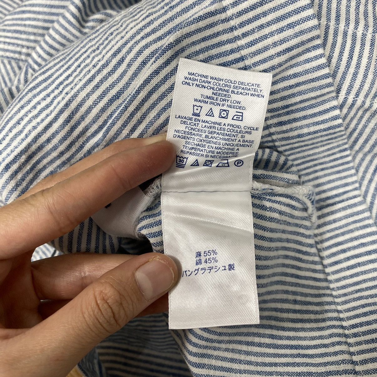 Lands' End LAND’S END Button Up Hickory Stripes Collar Casual Shirt Size US M / EU 48-50 / 2 - 6 Thumbnail