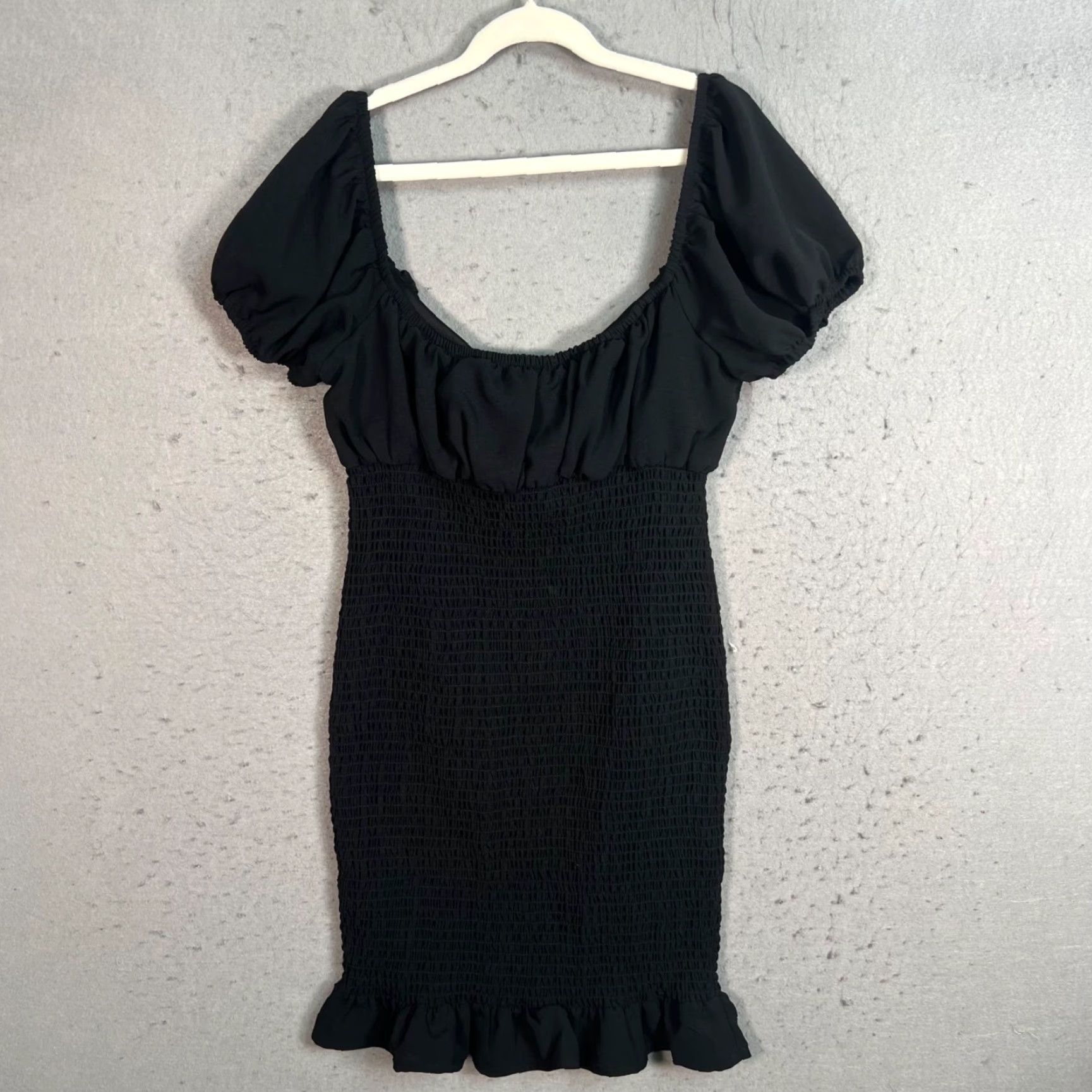 Vintage Love Tree Dress Womens Small Black Puff Sleeve Smocked Bodycon Dress Size S / US 4 / IT 40 - 2 Thumbnail