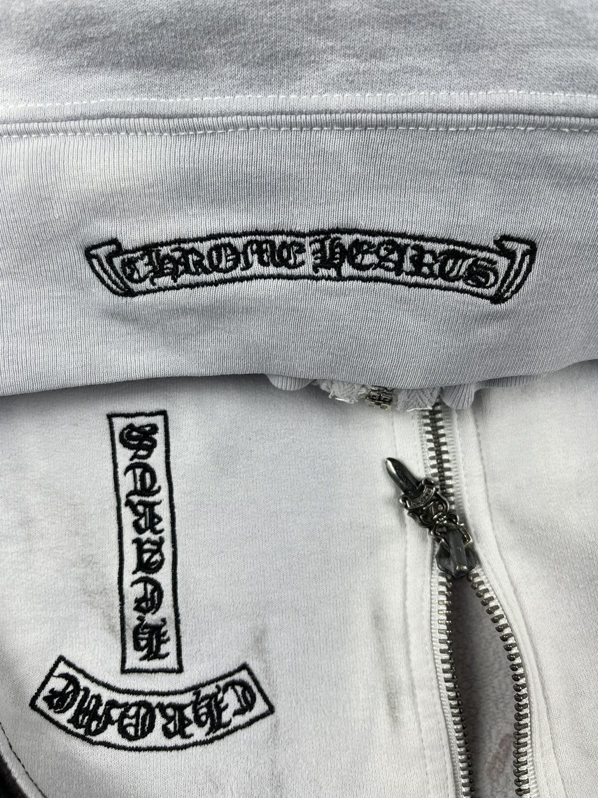 Chrome Hearts Chrome Hearts Vintage Striped Embroidered Logo Zip Up Hoodie Size XS / US 0-2 / IT 36-38 - 8 Thumbnail
