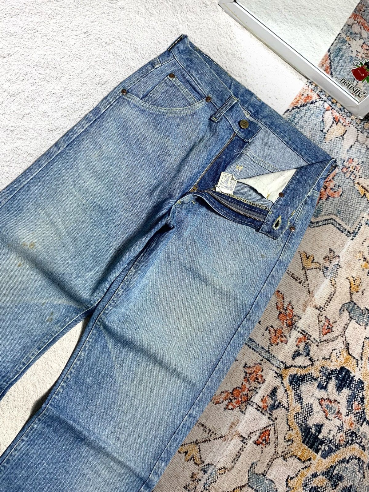 Lee 💥 True Vtg 60/70s Lee Riders Talon Zipper Made In USA 🇺🇸 Size US 30 / EU 46 - 10 Thumbnail