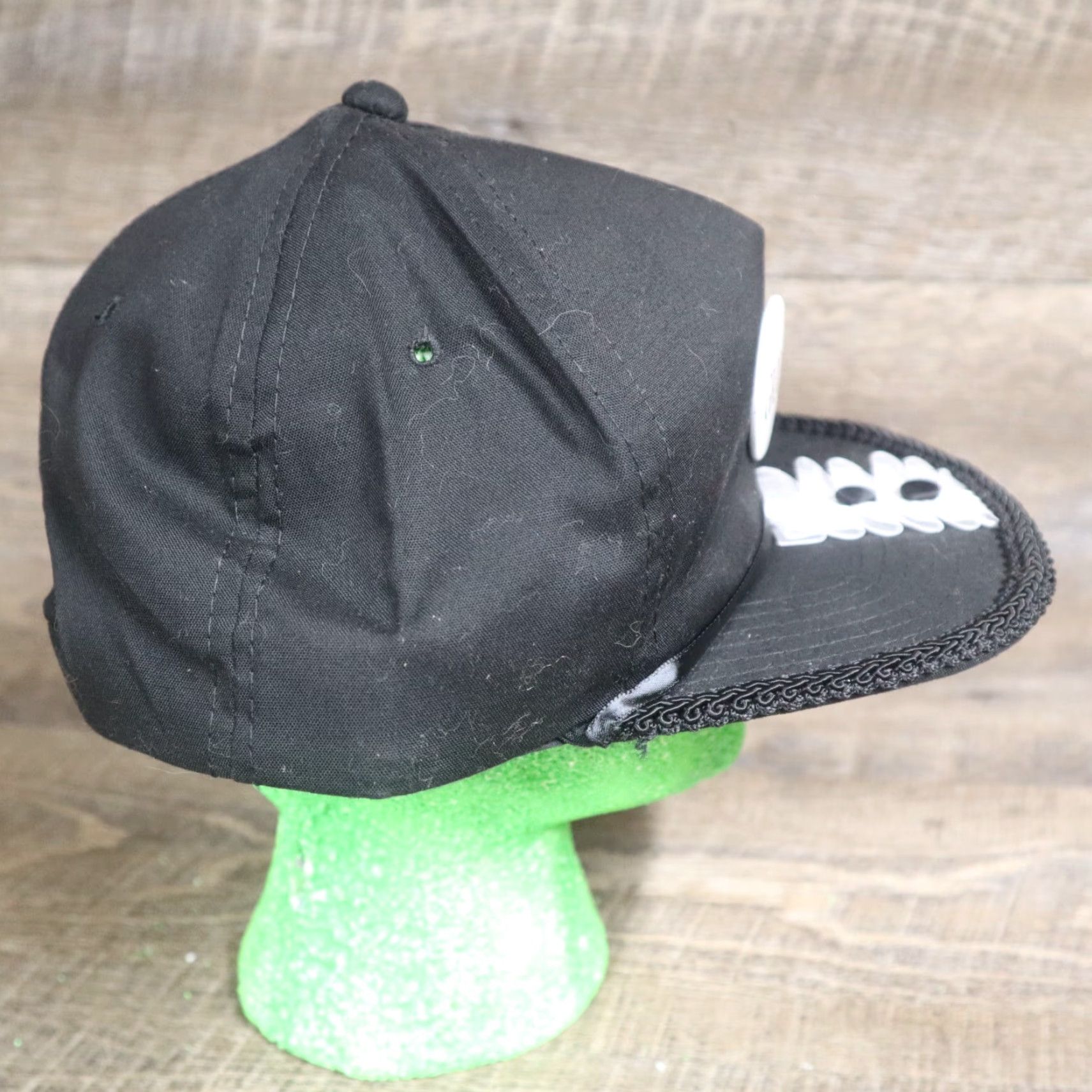 Vintage Groom Hat Cap Adjustable Black White Wedding Batcher Adult Size Removable Pin Size ONE SIZE - 2 Thumbnail