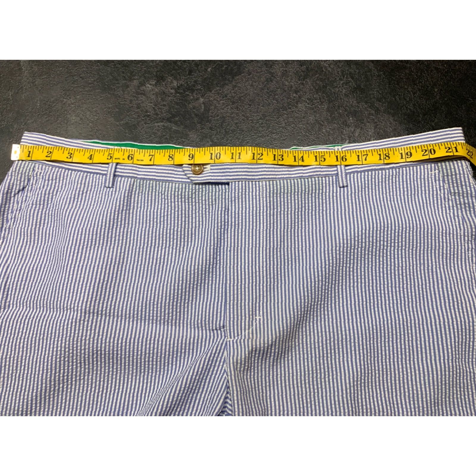 Vintage Fairway & Greene Men's Golf Shorts Size 42 Blue & White Stripe Seersucker Casual Bermuda Size US 42 / EU 58 - 2 Thumbnail