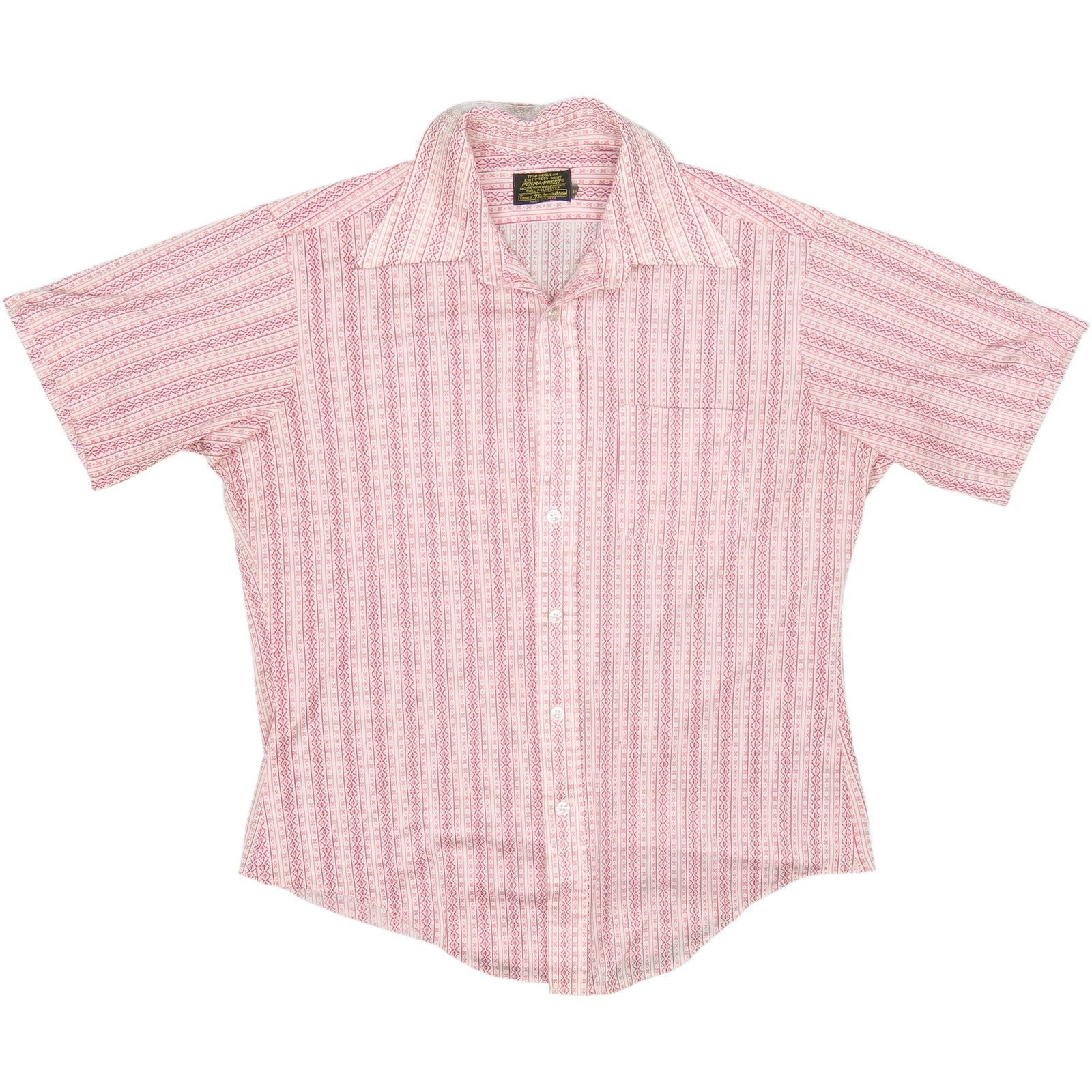 Sears 80s Sears Perma Prest Knit Work Dress Shirt Size US M / EU 48-50 / 2 - 1 Thumbnail