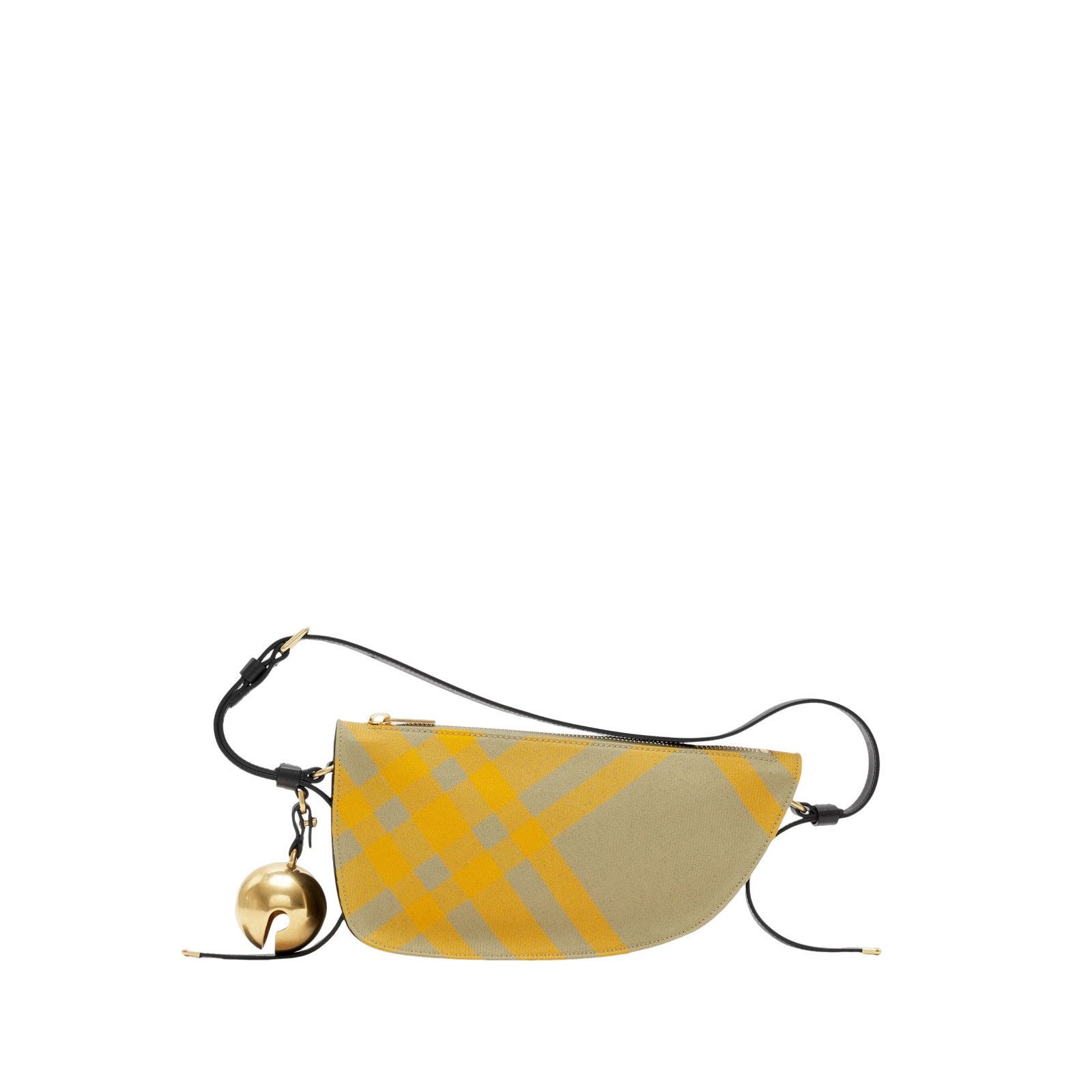 Burberry BURBERRY Shield Mini Mustard Yellow Wool Checkered Shoulder Size ONE SIZE - 1 Thumbnail