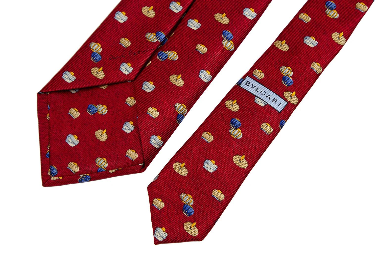 Bvlgari Silk Turban Print Tie in Red Size ONE SIZE - 5 Thumbnail