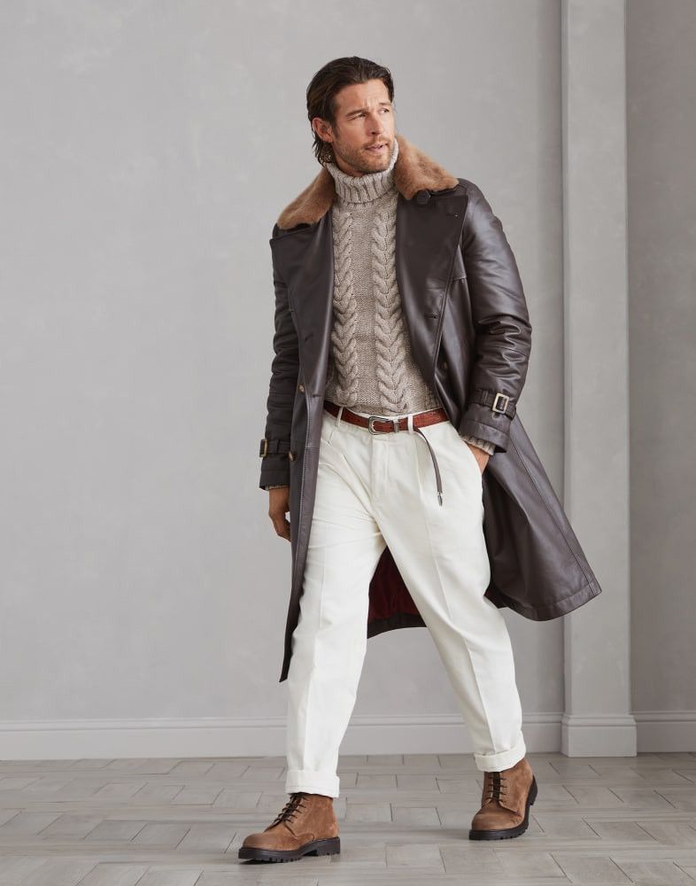 Brunello Cucinelli o1w1db10825 Cashmere Turtlenck in Brown Size US XL / EU 56 / 4 - 4 Thumbnail