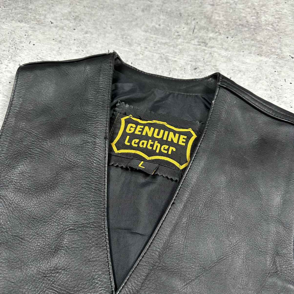 Genuine Leather Vintage Genuine Leather Vest Motorcycle Black Men’s Size 52 Size US L / EU 52-54 / 3 - 7 Thumbnail