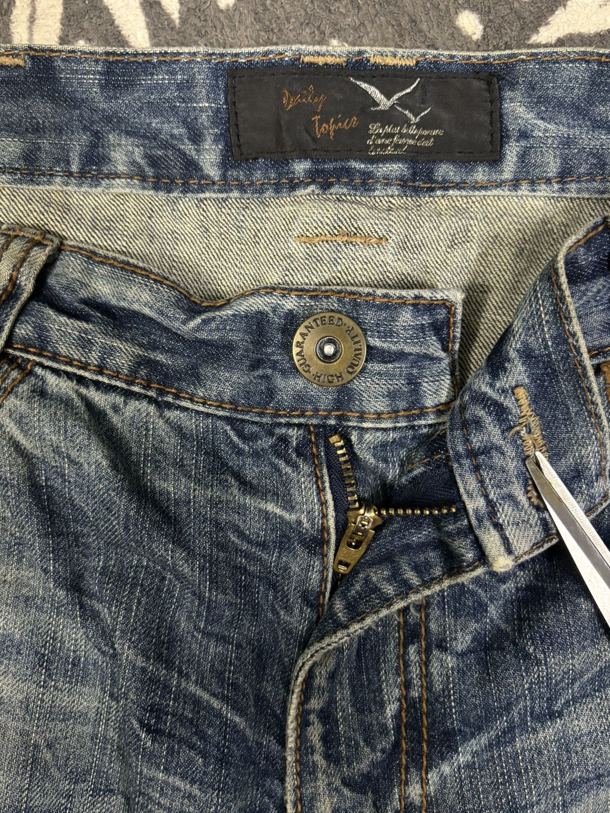 Beauty Beast Japanese Brand Double Waist Cracked Mud Wash Baggy Jeans Size US 34 / EU 50 - 16 Thumbnail