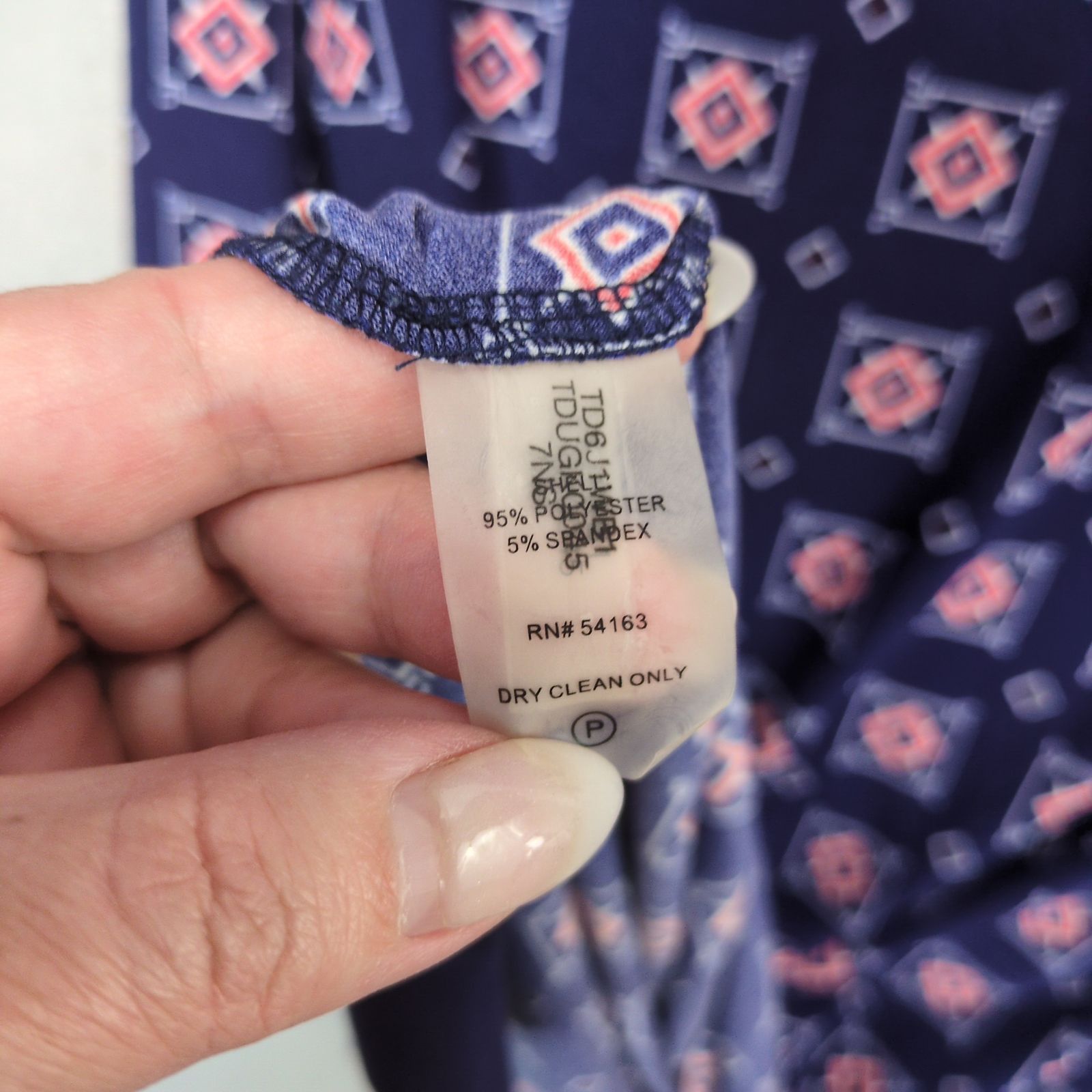 Tommy Hilfiger Tommy Hilfiger Women's 4 Geometric Navy A-Line Dress Size S / US 4 / IT 40 - 4 Thumbnail