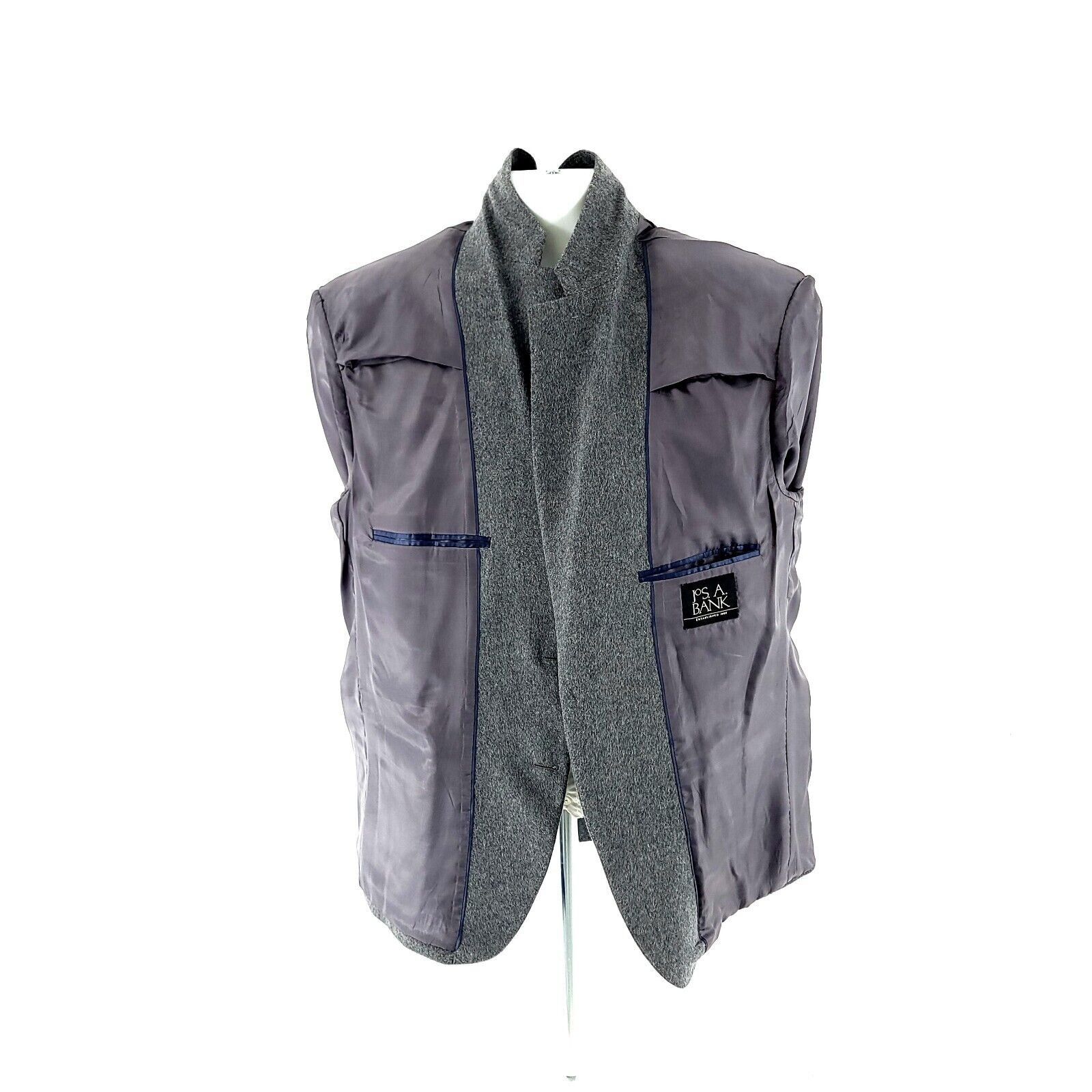 Jos. A. Bank Jos A Bank Flannel Wool Cashmere Gray 2 Button Sport Coat 42 Size 42S - 10 Thumbnail
