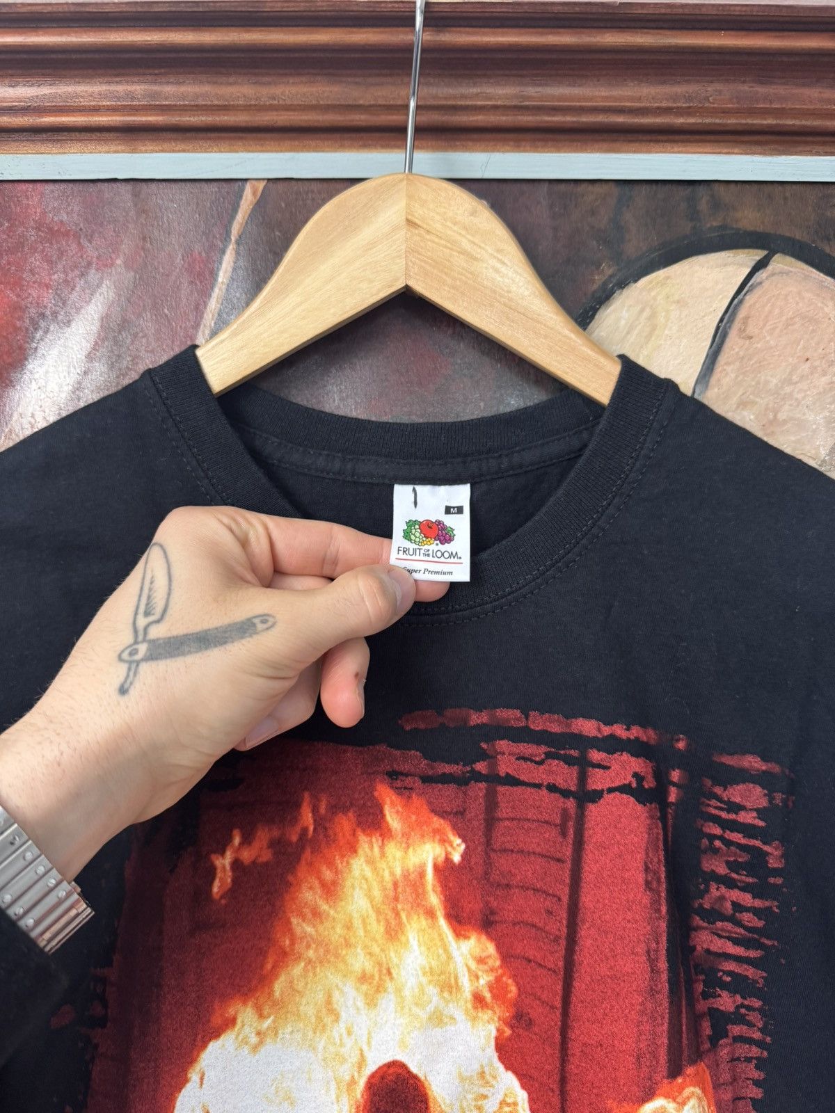 Band Tees Rare Vintage Y2k Rammstein Band Tee Rock Metal Fire Flame Size US M / EU 48-50 / 2 - 3 Thumbnail