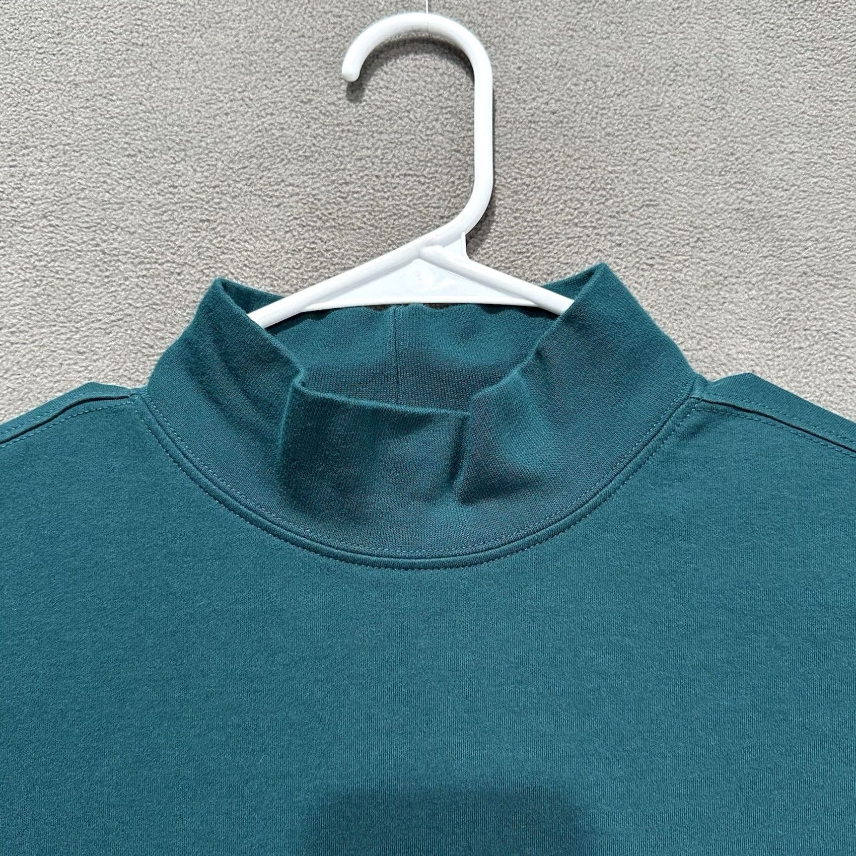 Lands' End Lands' End Shirt Womens 1X Green Cotton Tee Long Sleeve Mock Neck Pullover Casual 1X Womens Tee Green 90s? Size XL / US 12-14 / IT 48-50 - 6 Thumbnail