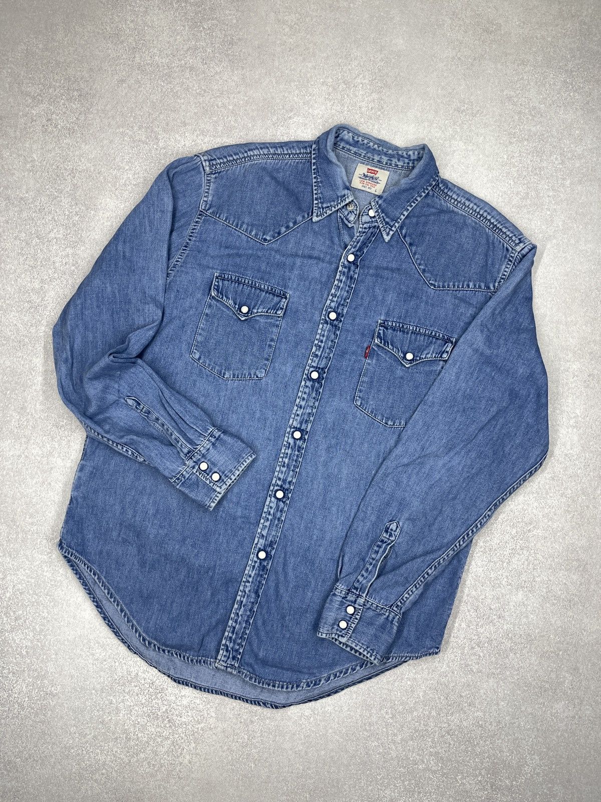 Levi's Vintage Levis Strauss Denim Shirts Button Blue Y2K Size L Size US L / EU 52-54 / 3 - 1 Thumbnail