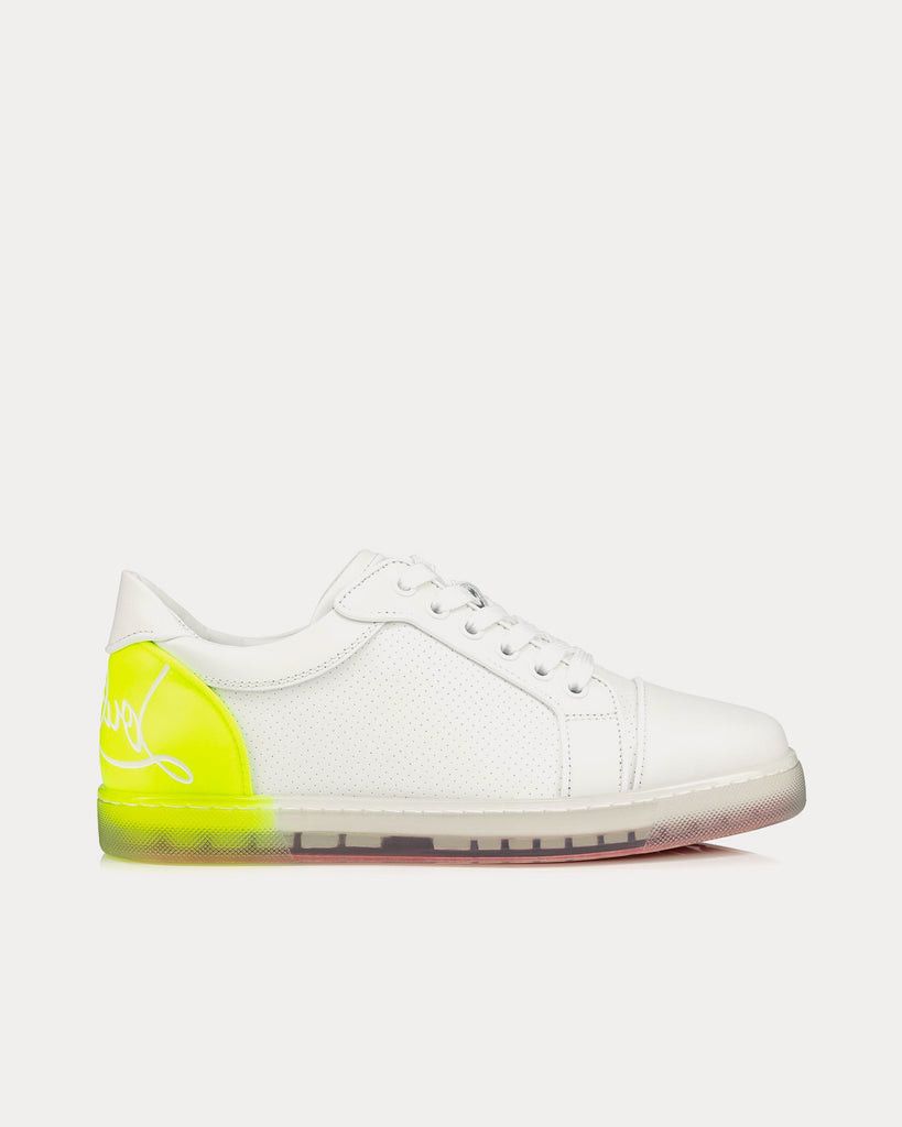 image of Christian Louboutin Fun Vieira White / Yellow Low Top Sneakers, Men's (Size 6)