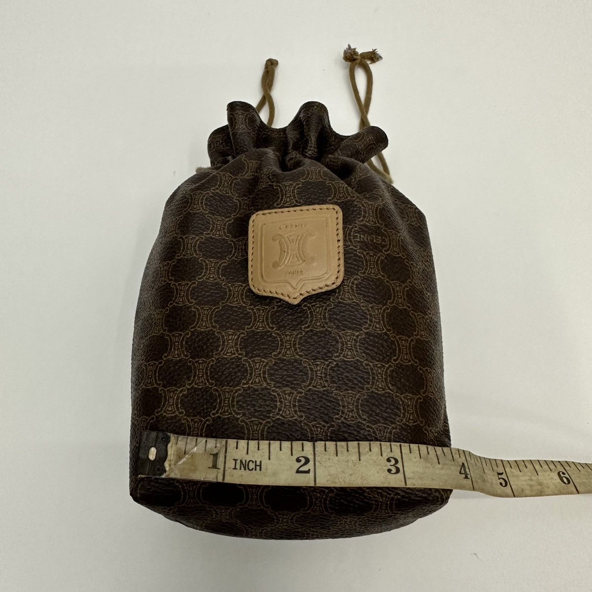 Celine ‼️LASTDROP‼️ VINTAGE CELINE MACADAM DRAWSTRING POUCH BAG Size ONE SIZE - 13 Thumbnail