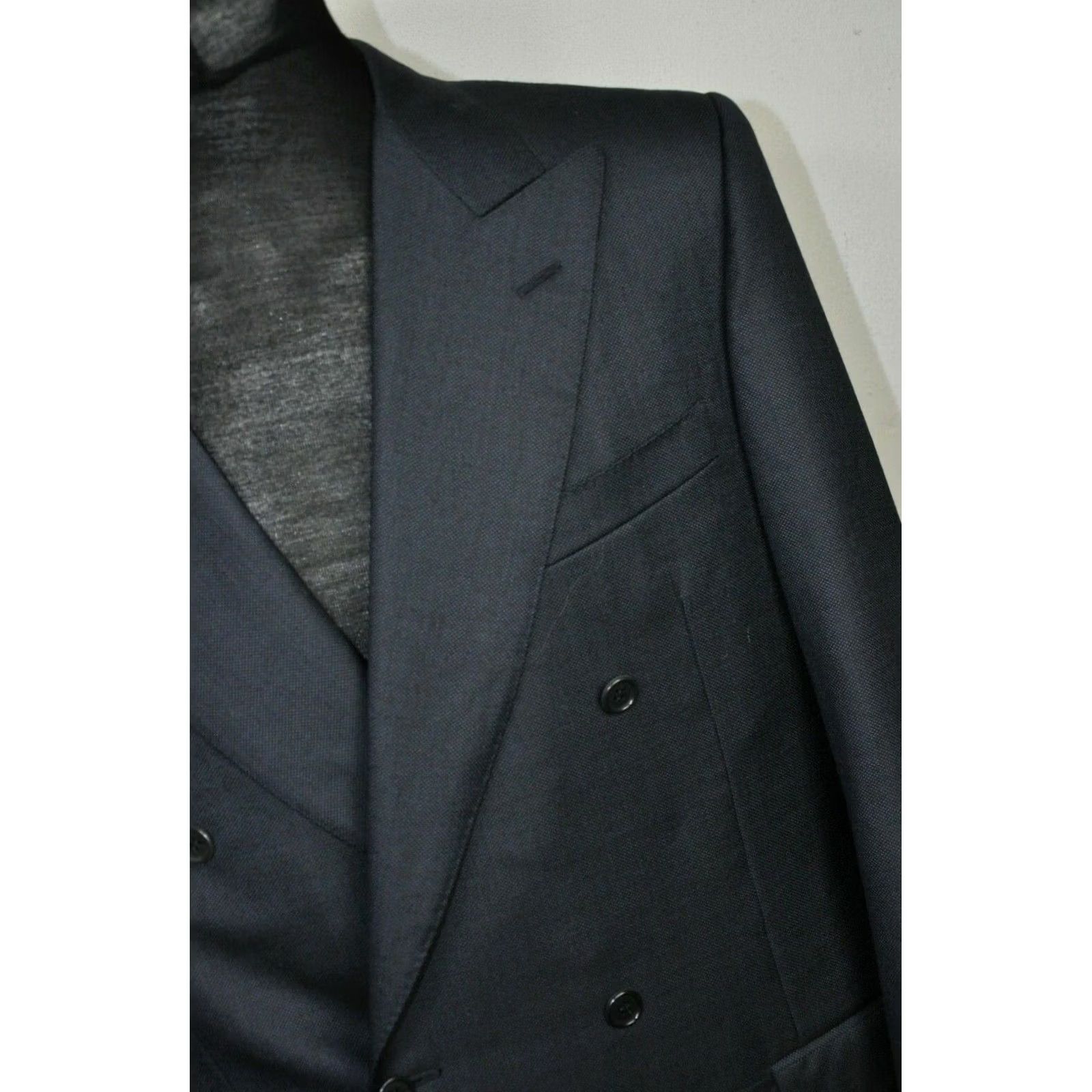 Canali Canali Double Breasted Blazer Jacket Mens Regular Size 50 Dark gray Wool Italy 100% Genuine 100%Wool New Size 50R - 4 Thumbnail