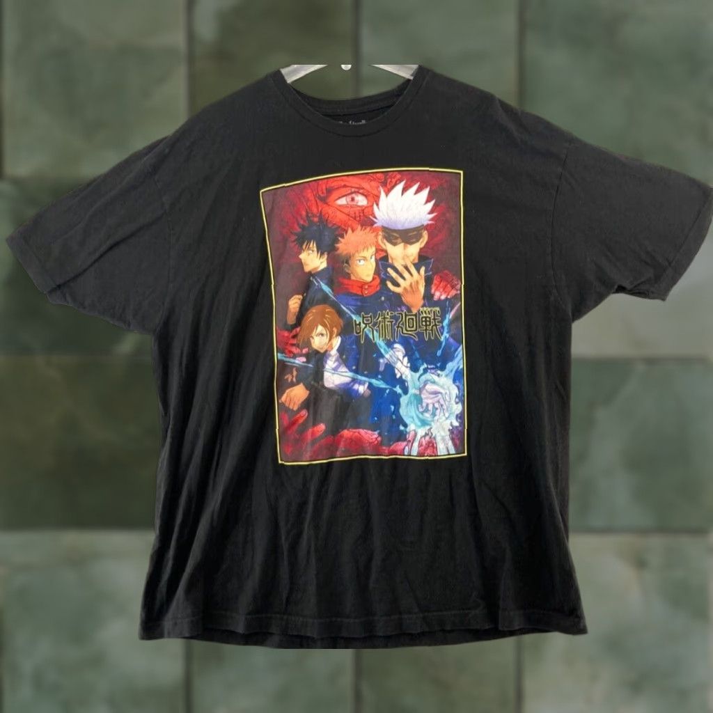 Vintage Jujutsu Kaisen Mens TShirt 3XL Black Anime Shirt Mens 3XL Black Jujutsu Kaisen Graphic Print Crew Neck Cotton Jersey Short Sleeve VS Size US XXL / EU 58 / 5 - 1 Thumbnail