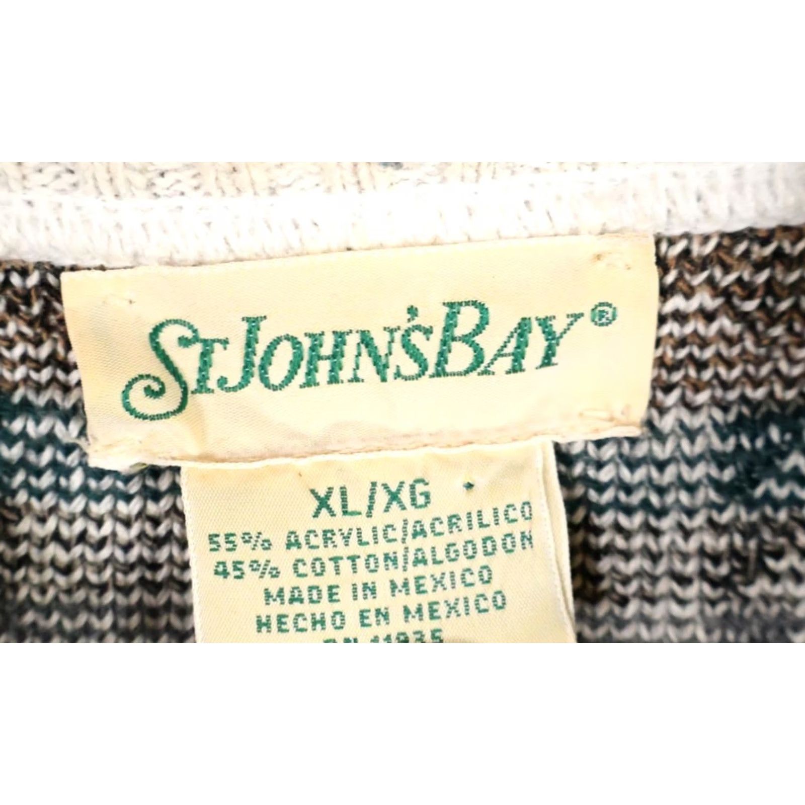 Vintage VINTAGE St. John's Bay Sweater Men's XL Gray Geometric Knit 90s Southwestern Aztec Size US XL / EU 56 / 4 - 3 Thumbnail