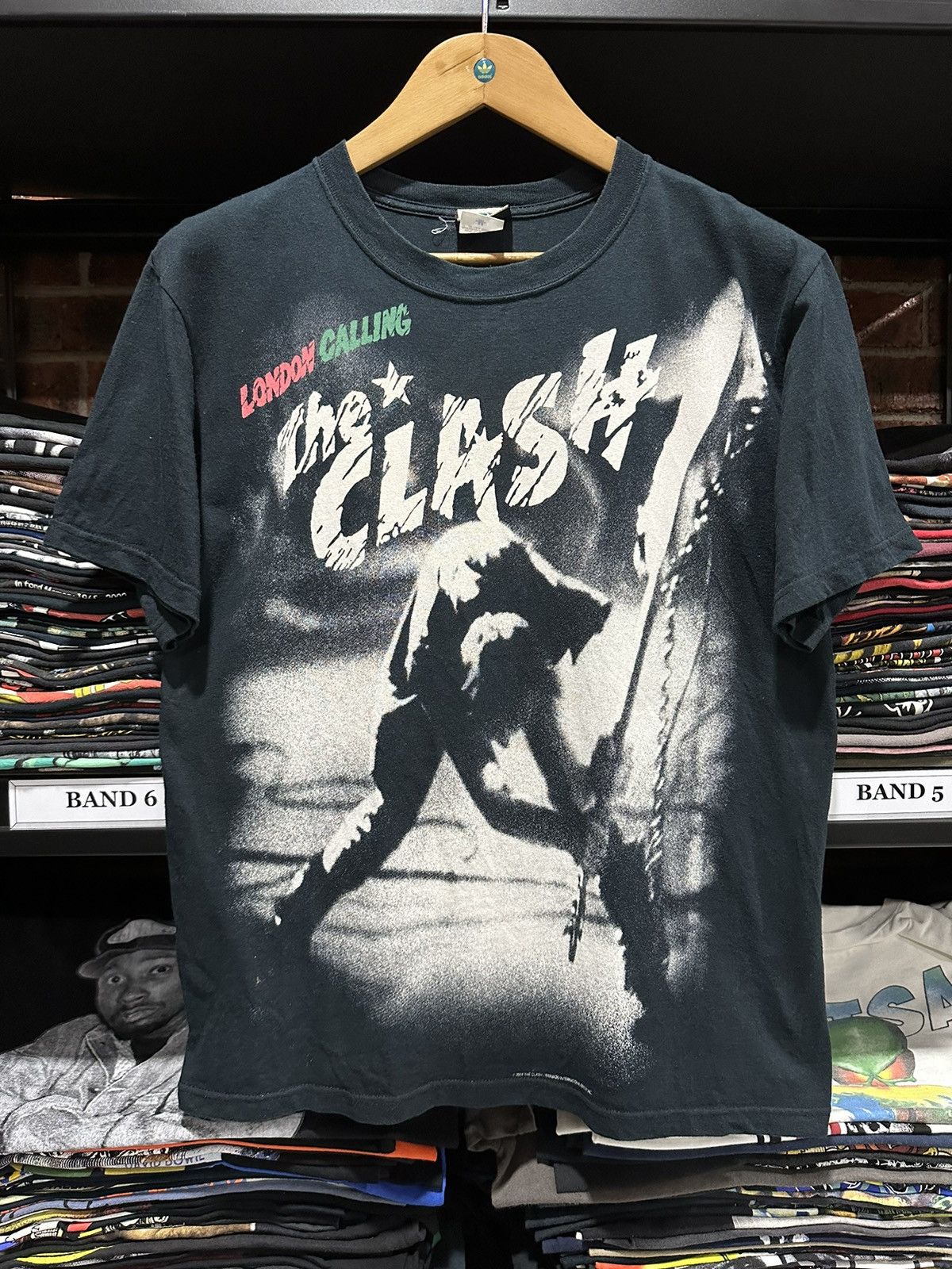 Vintage The Clash London Calling Liquid Blue Faded Tee