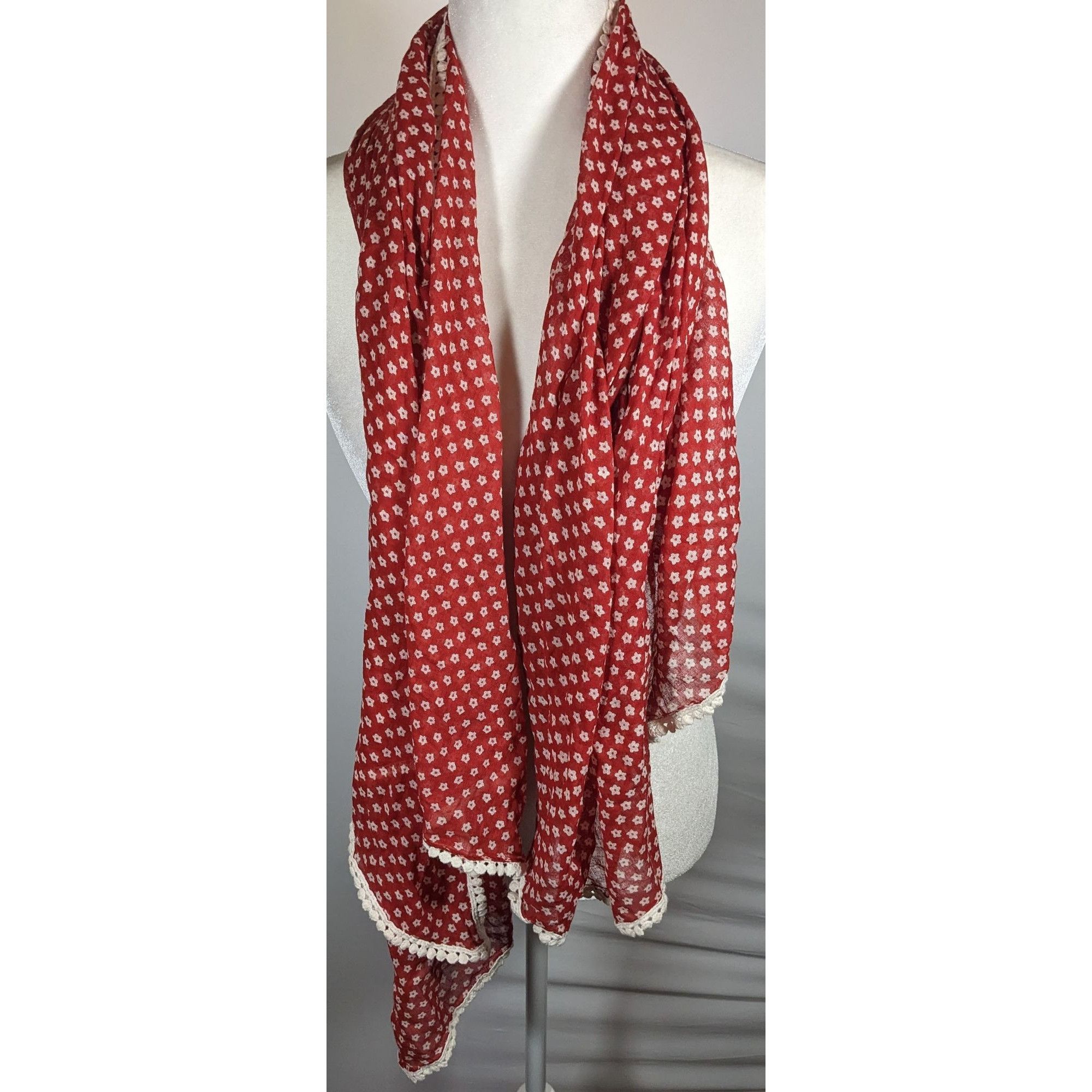 Other Rustic Cottagecore Floral Print Red And White Start With Cro Size ONE SIZE - 6 Thumbnail