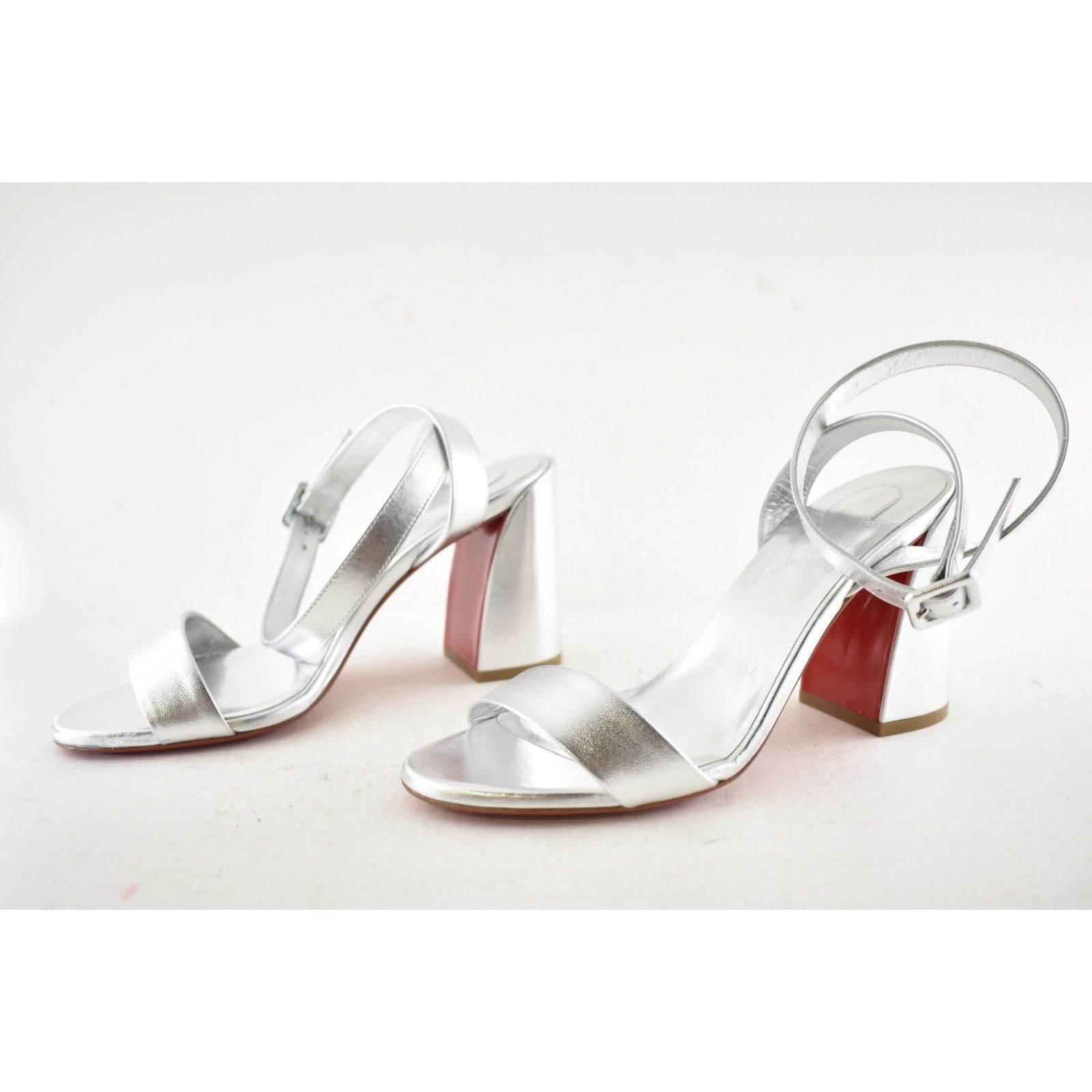 Christian Louboutin Christian Louboutin Miss Sabina 85 Silver Ankle Strap Size US 6 / IT 36 - 12 Thumbnail