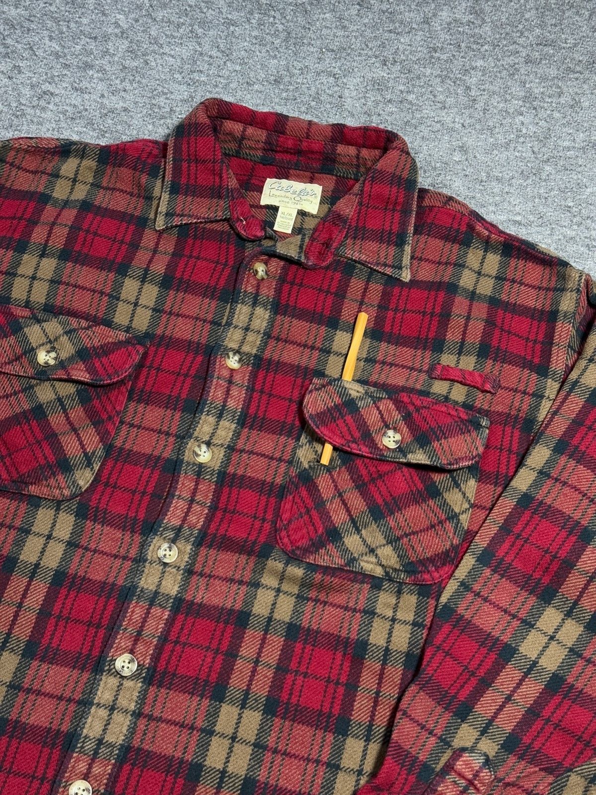 Cabelas Cabelas Plaid Flannel Workwear Shirt XL Tall Button Down Size US XL / EU 56 / 4 - 6 Thumbnail