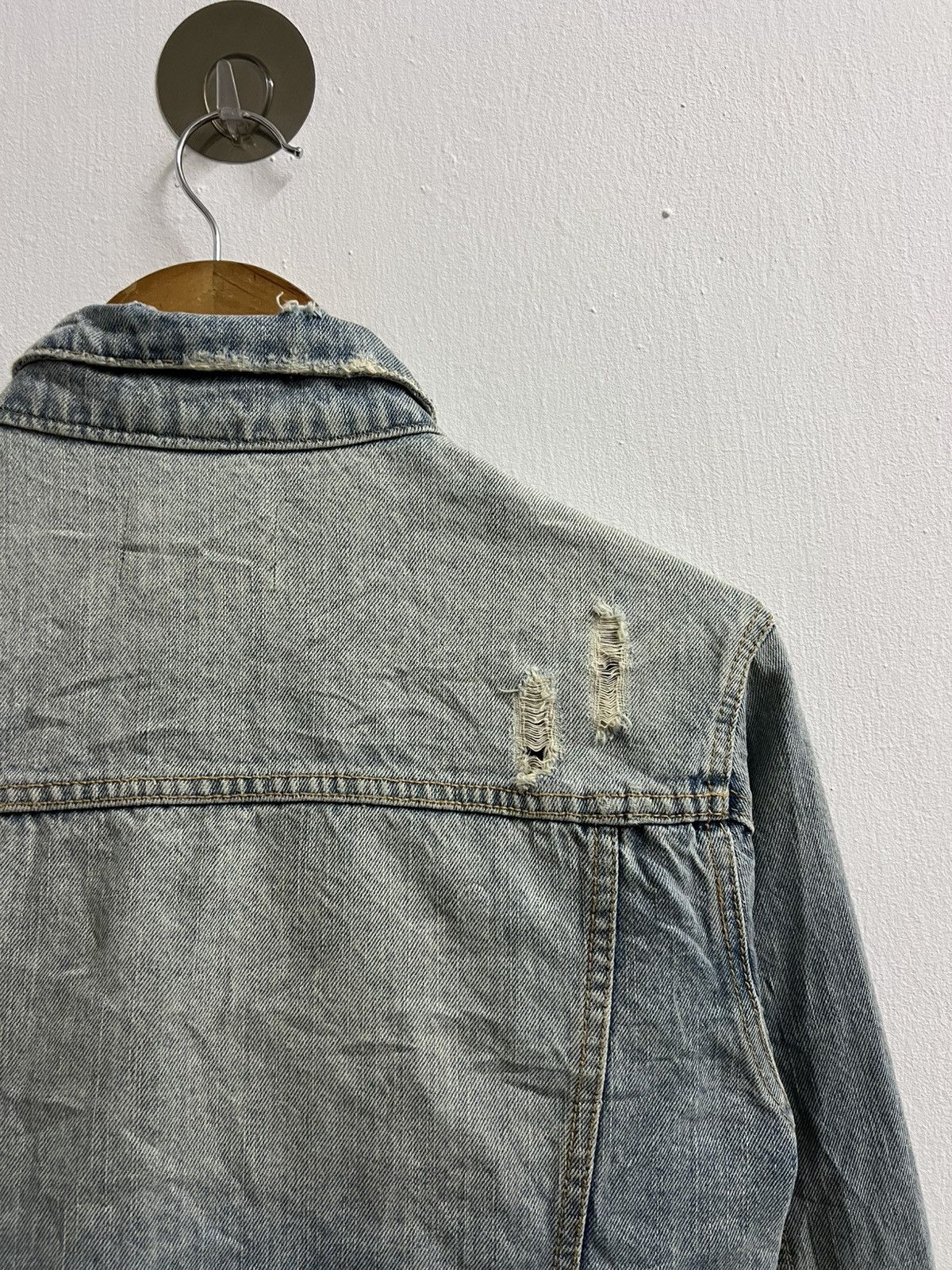 The Unbranded Brand × Vintage No 7 Unbrand Distressed Denim Jacket Size US M / EU 48-50 / 2 - 9 Thumbnail