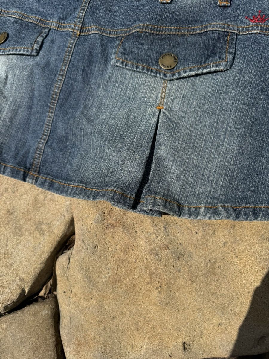 Japanese Brand Vintage Duchesse Blue Denim Y2k Mini Skirts Size 34" / US 12 / IT 48 - 9 Thumbnail