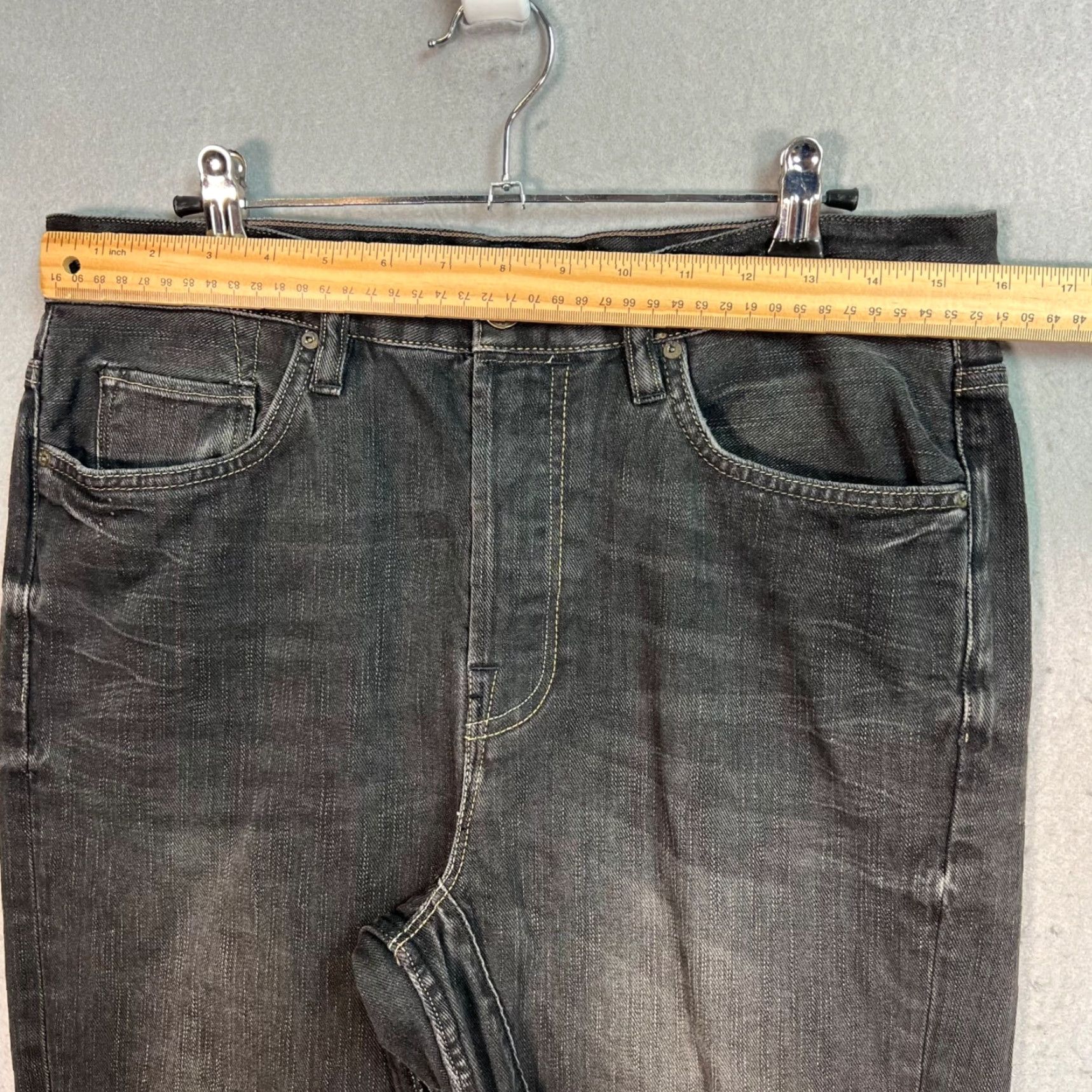 Allsaints VINTAGE AllSaints Spitalfields Mens Black Slim Fit Crop Jeans Adult 29 Regular 31x24 Cotton Denim Denim Tapered 90s Mens Size US 29 - 5 Thumbnail
