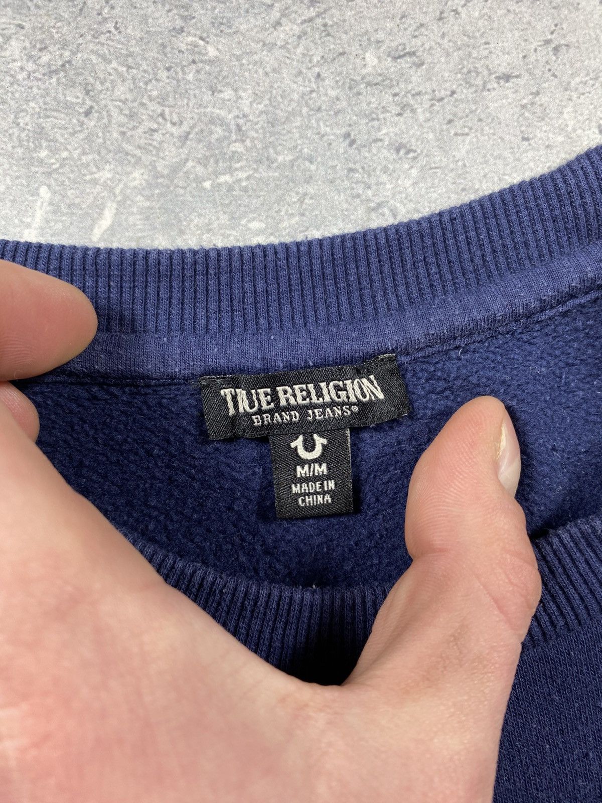 True Religion Mens True Religion Blue Sweatshirt Size Medium With Big Logo Size US M / EU 48-50 / 2 - 9 Thumbnail