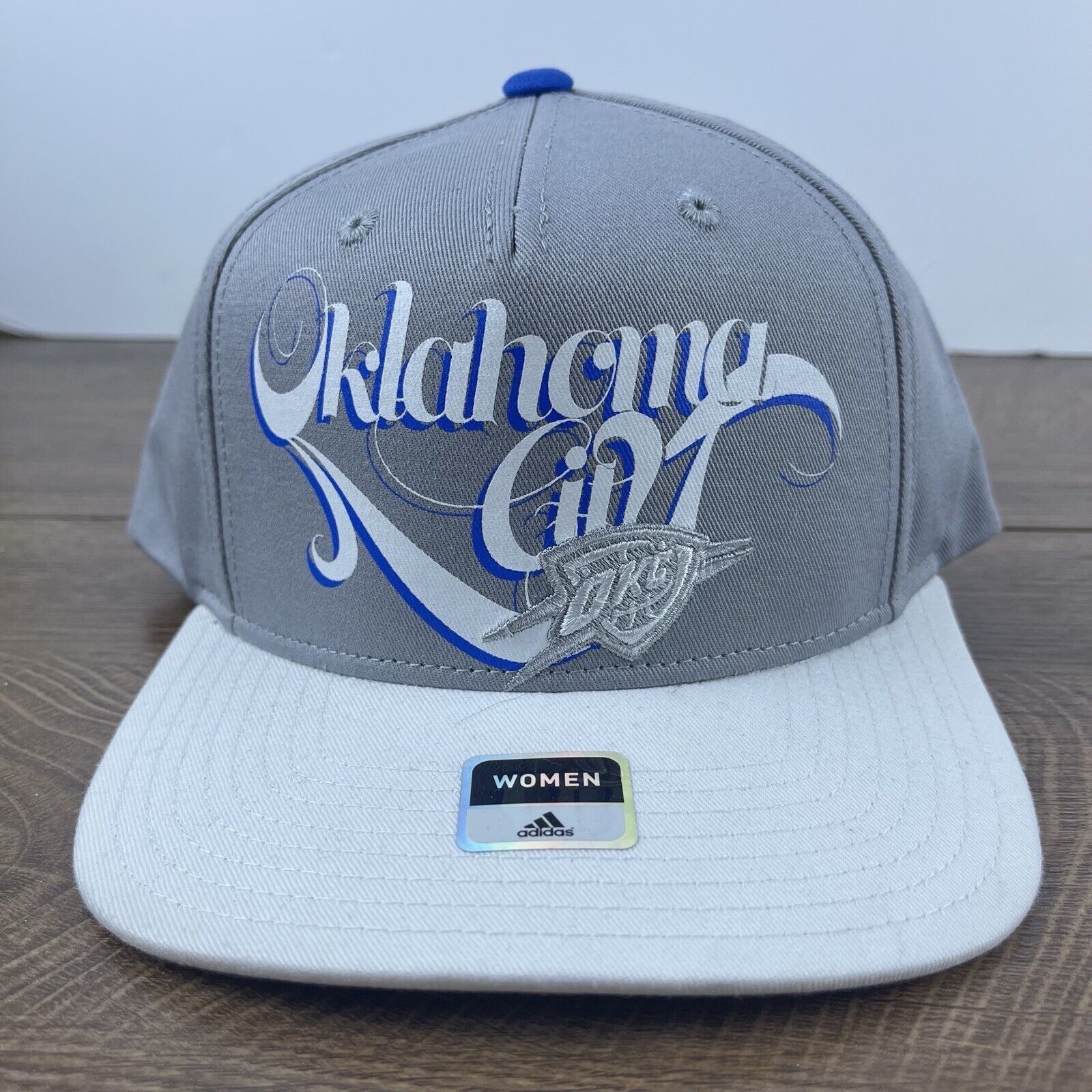 Adidas Oklahoma City Thunder Snapback Hat Adidas Gray Cap Adjustabl Size ONE SIZE - 2 Thumbnail