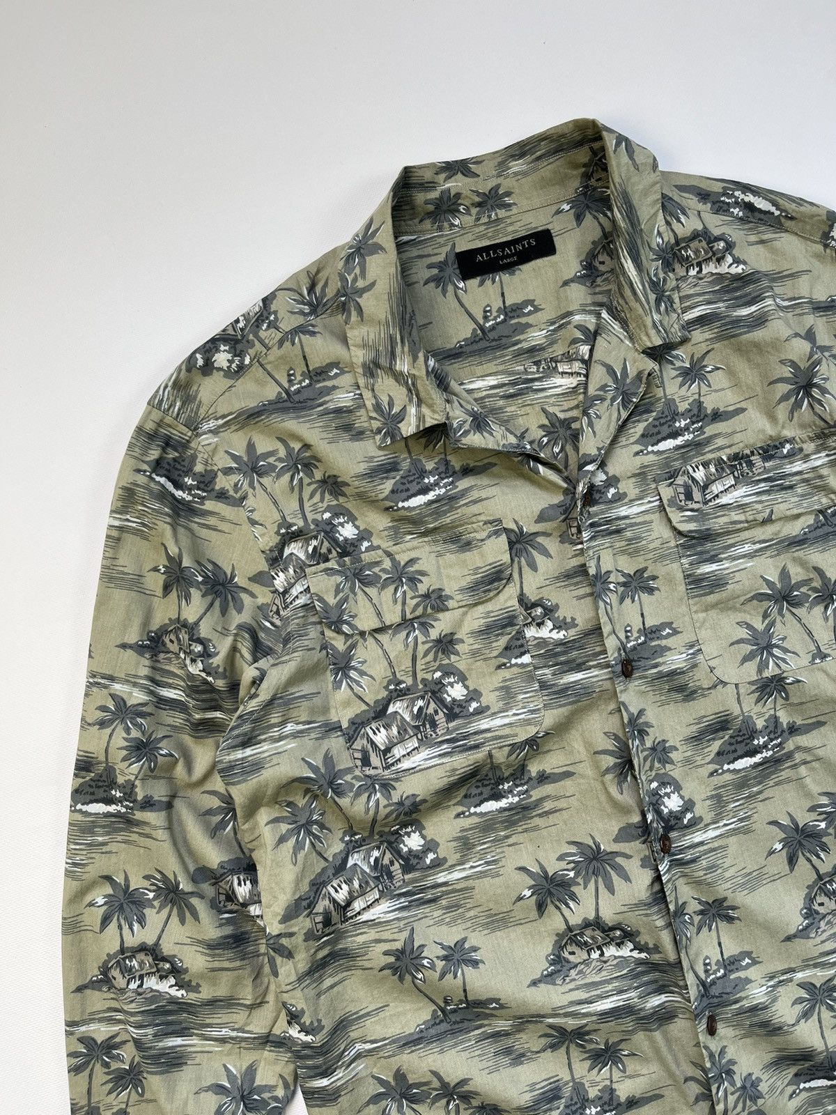 Allsaints Allsaints Marooned Hawaiian Floral Cotton & Viscose Shirt Size US L / EU 52-54 / 3 - 2 Thumbnail