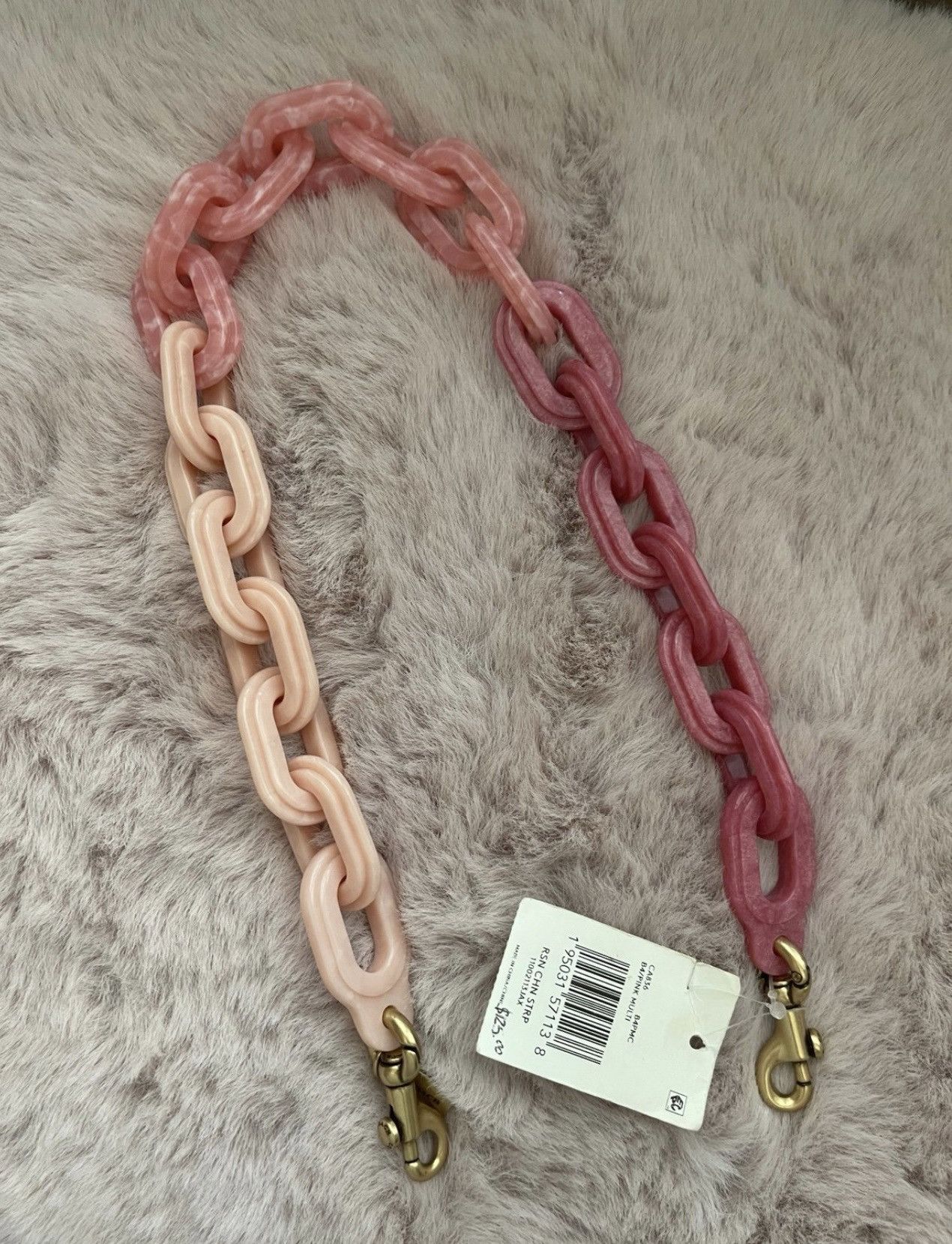 Coach coach SHORT CHAIN STRAP WITH RECYCLED RESIN Color: B4/Pink M Size ONE SIZE - 4 Thumbnail