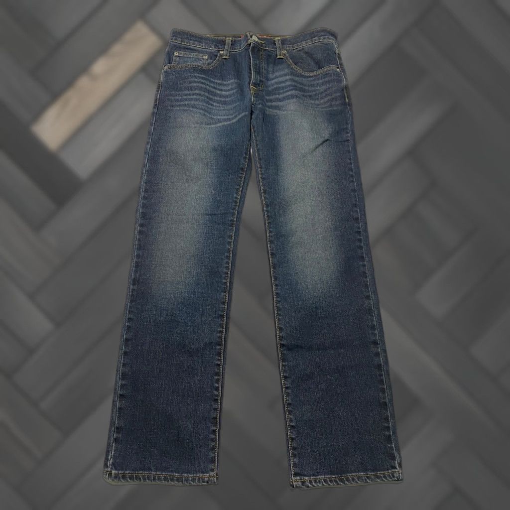 Vintage Arizona Jean Co Jeans Mens 33x29 Skinny Dark Wash Stretch Denim Cotton Blend Regular Inseam 29 Button Zip 5-Pocket Solid Blue Mexico Size US 33 - 1 Thumbnail