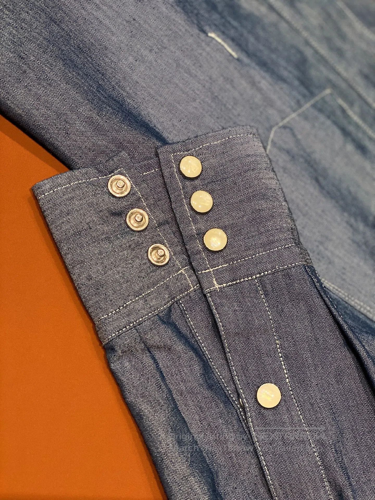 Takahiromiyashita The Soloist. TAKAHIROMIYA.SHITA Light Denim Ribbon Shirt. Size US S / EU 44-46 / 1 - 6 Thumbnail