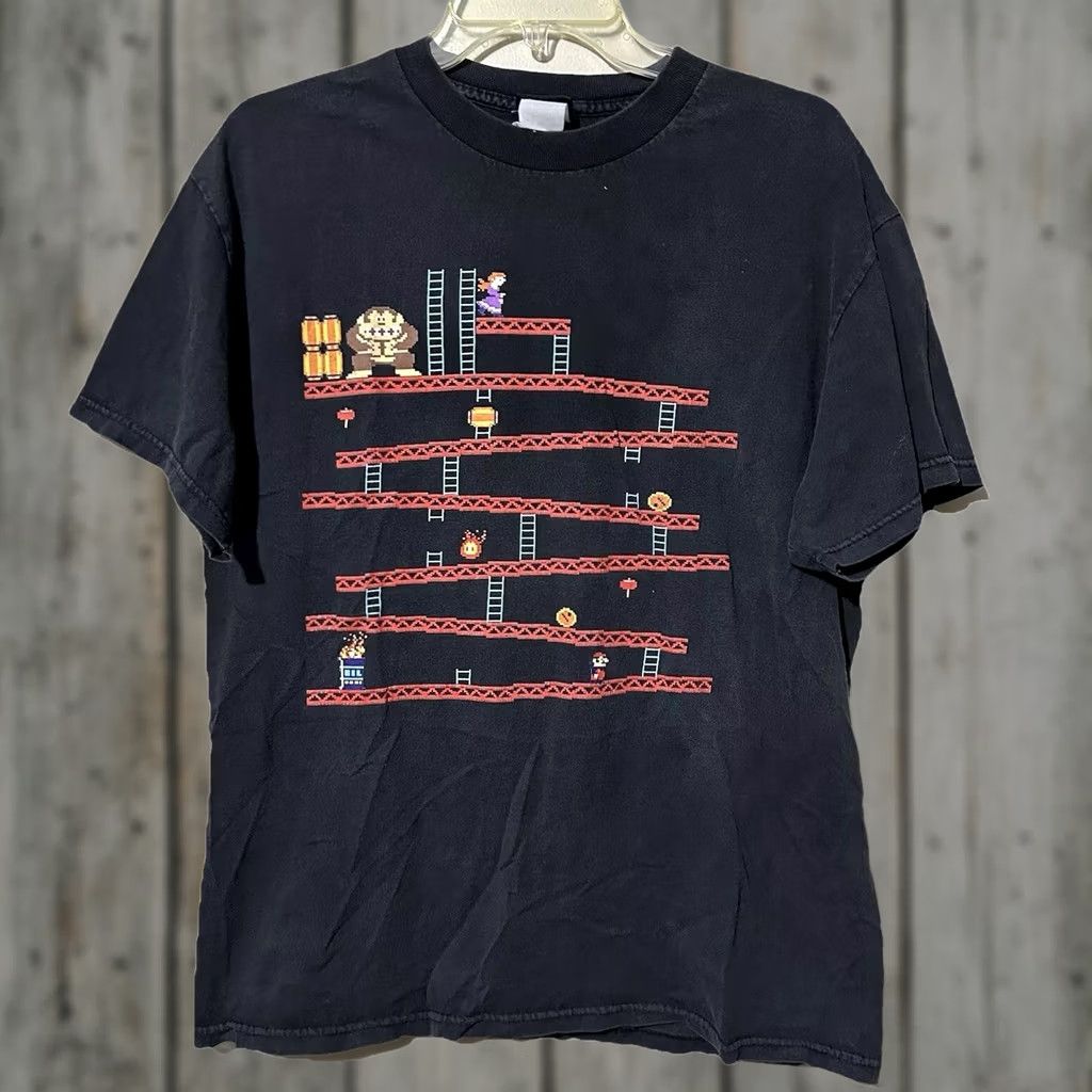 Nintendo VINTAGE Nintendo Donkey Kong Shirt M Mens Black 2000s Y2K video game faded graphic Size US M / EU 48-50 / 2 - 1 Thumbnail