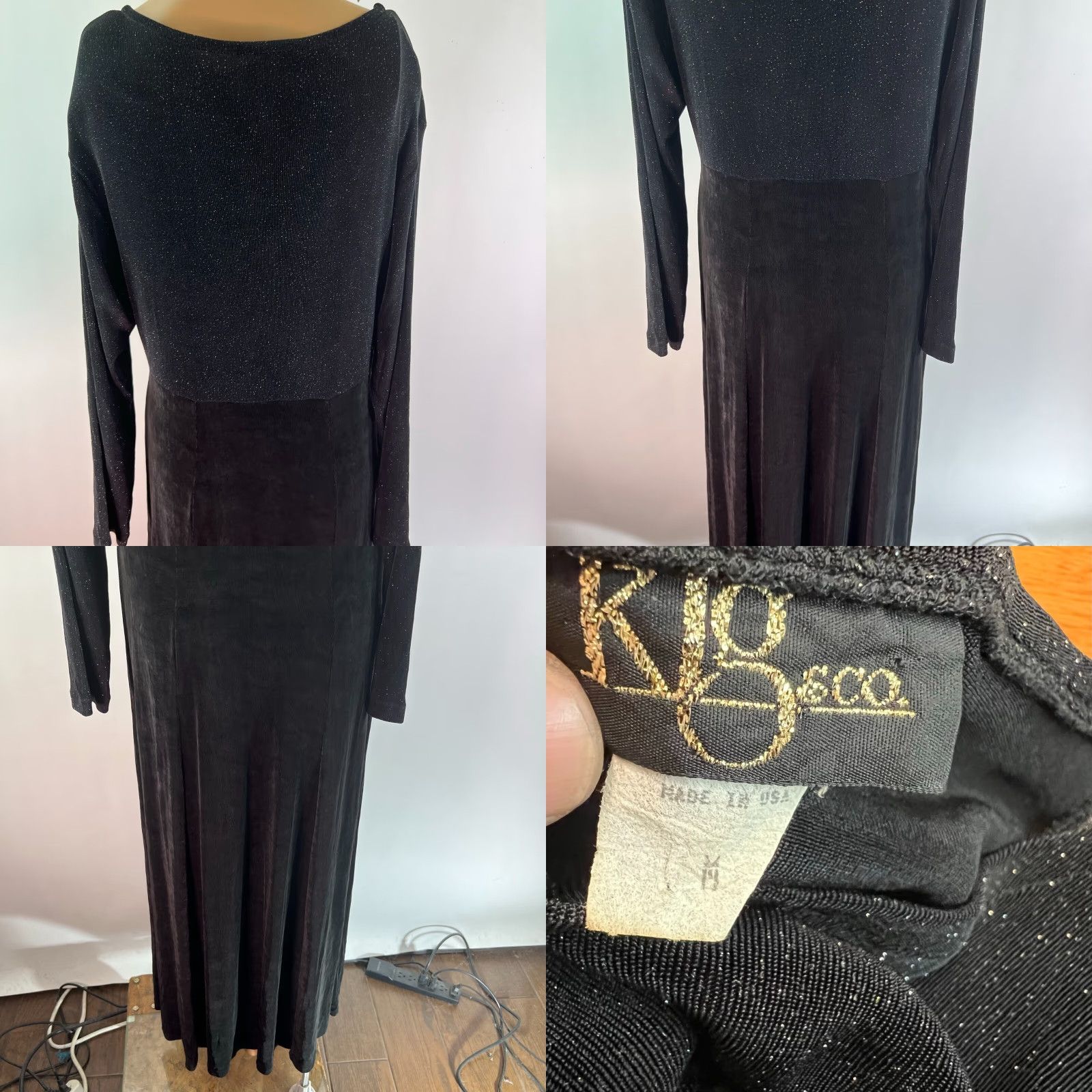 Vintage Vintage KJG Maxi Dress Scoop-neck Pleated Long Sleeve Black Womens SZ M 90s Vintage KJG Maxi Dress Womens SZ M Pleated Long Sleeve Black Size M / US 6-8 / IT 42-44 - 8 Thumbnail
