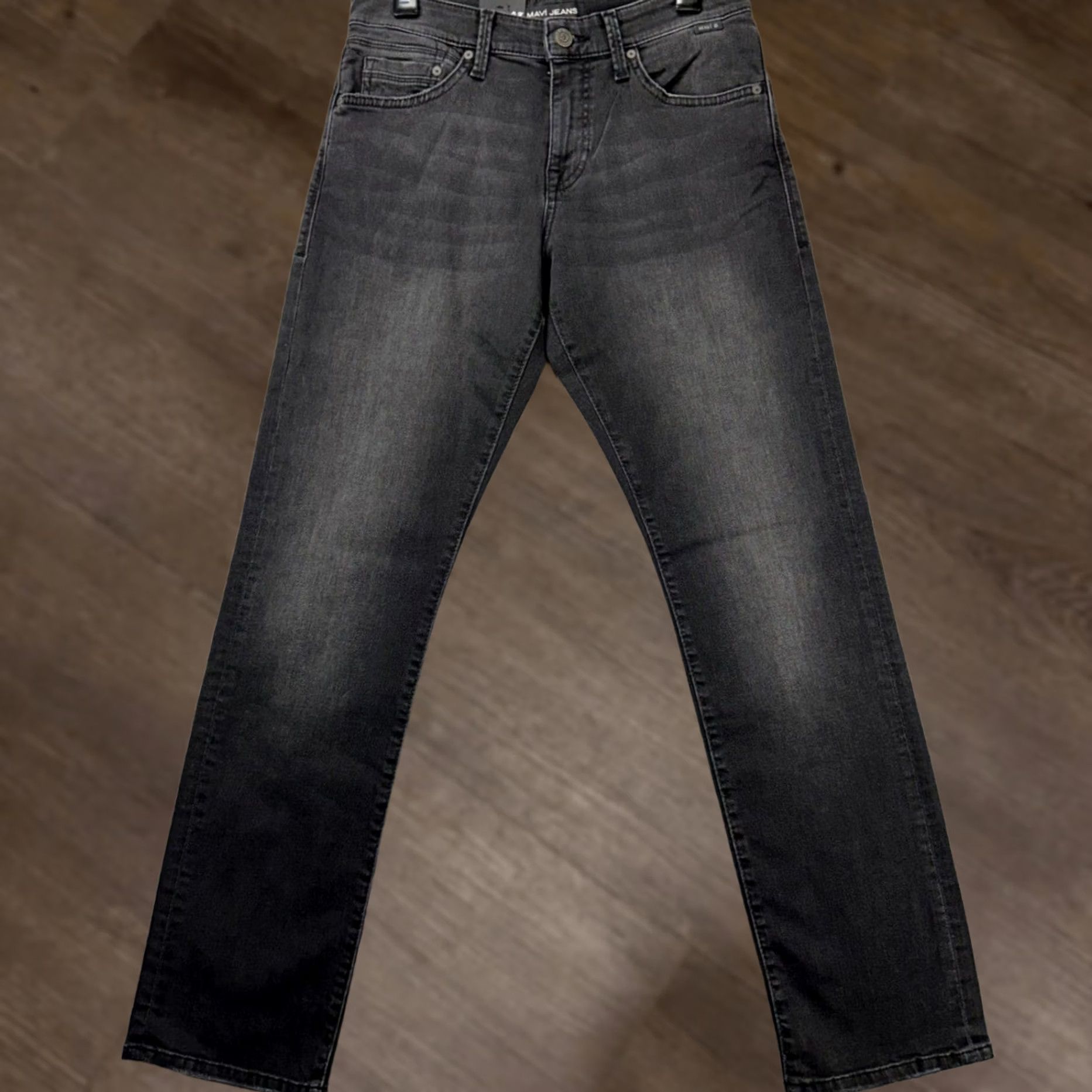 Vintage Mavi Jeans Matt Relaxed Straight Jeans Mens 29x32 Gray Charcoal Wash Pockets Stretch Denim Button Zip Rise Mid 10-12 in Size US 29 - 1 Thumbnail