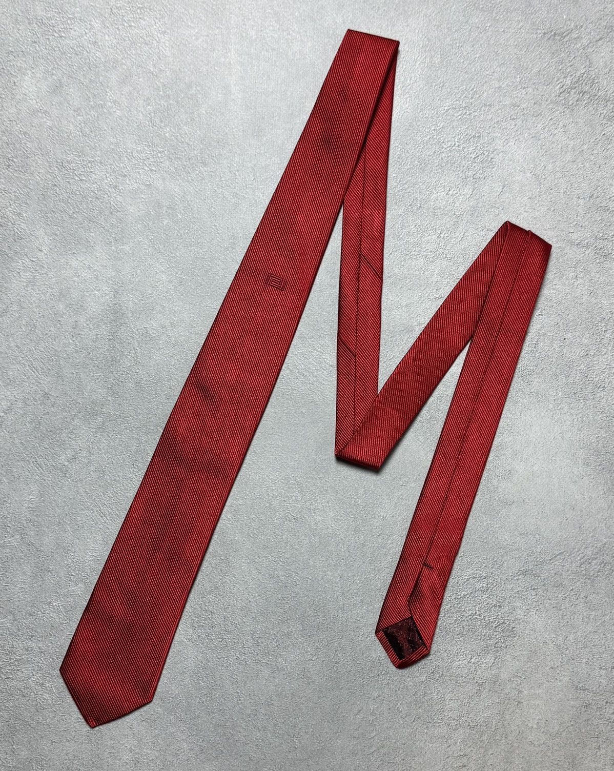 Versace Versace 100% Silk Cravatte Tie Red Small Logo Size ONE SIZE - 2 Thumbnail
