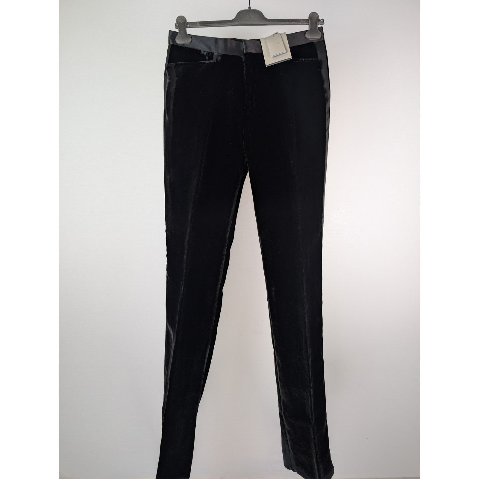 Tom Ford o1rshd1 Tailored Velvet Tuxedo Evening Pants in Black Size US 34 / EU 50 - 2 Thumbnail
