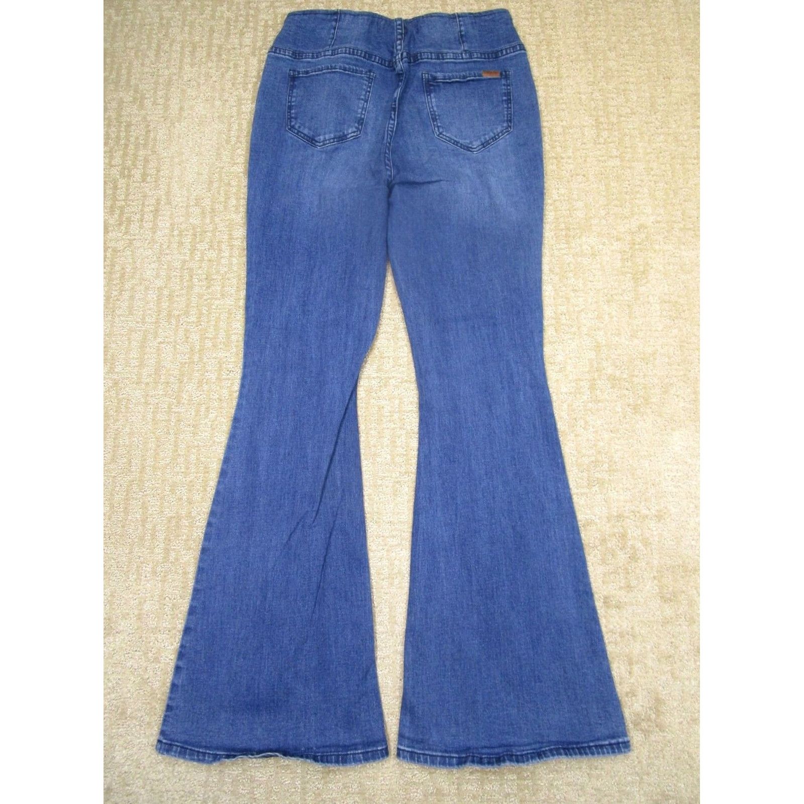 Vintage Rock And Roll Cowgirl Jeans Women 31x34 Dark Wash High Rise Flared Pull On Denim Pants Blue Size 24" / US 00 / IT 34 - 3 Thumbnail