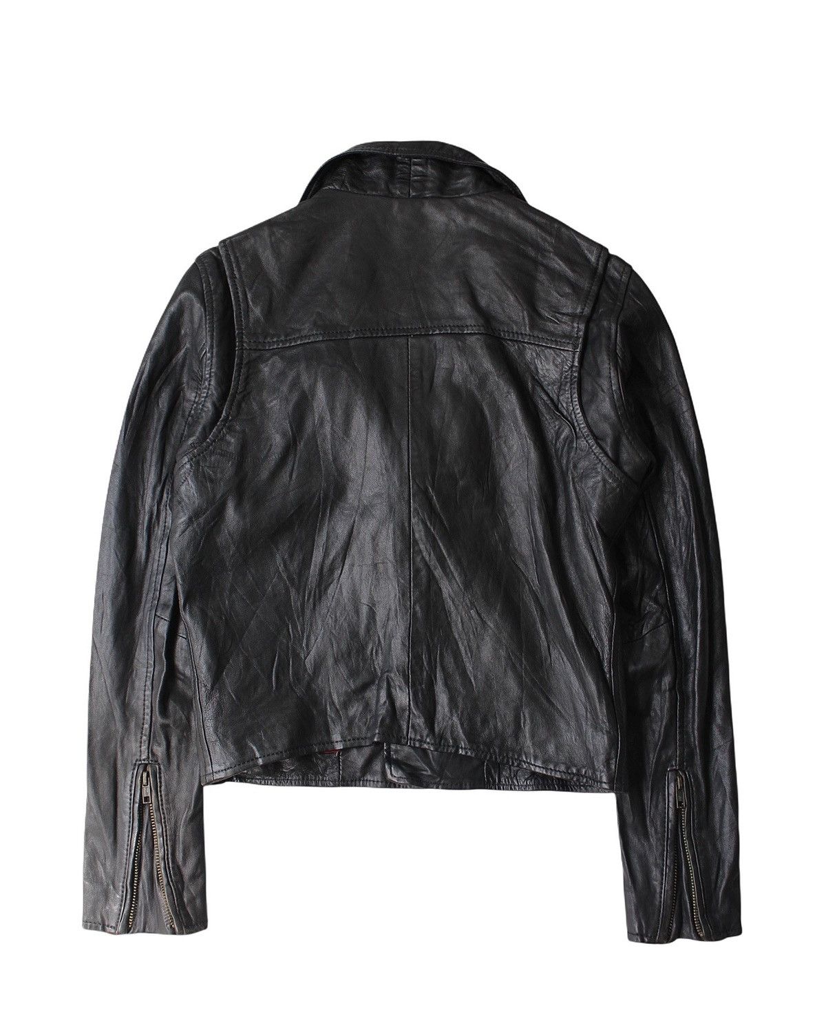 If Six Was Nine 2010S LEVI’S MADE & CRAFTED BLACK LAMBSKIN BIKER JACKET Size S / US 4 / IT 40 - 2 Thumbnail