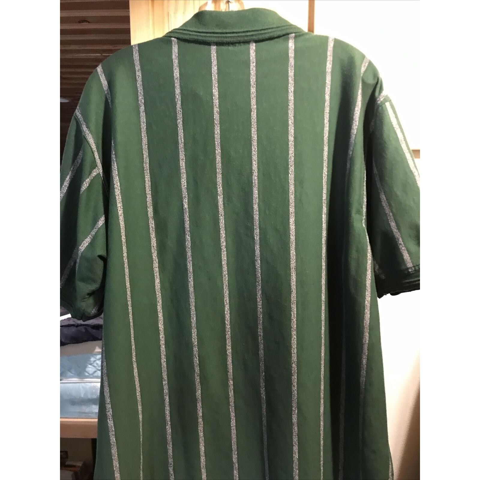 Lee Lee Sport Vintage Men’s L Green Bay Striped Cotton Poly Polo Size US L / EU 52-54 / 3 - 9 Thumbnail